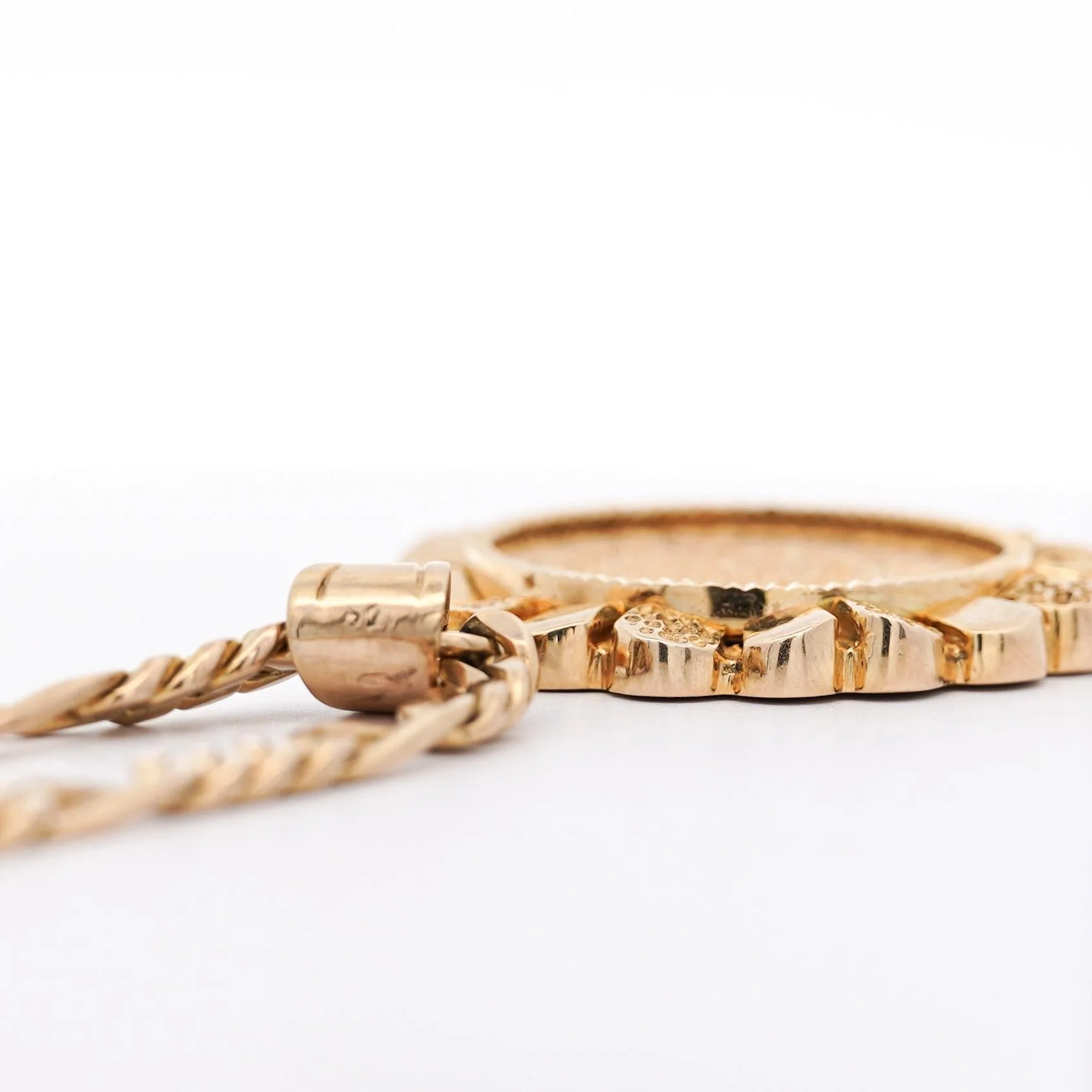 22K Gold Coin Mexican 20 Pesos 1959 Pendant in 14K Gold Figaro Chain Necklace - Image 5