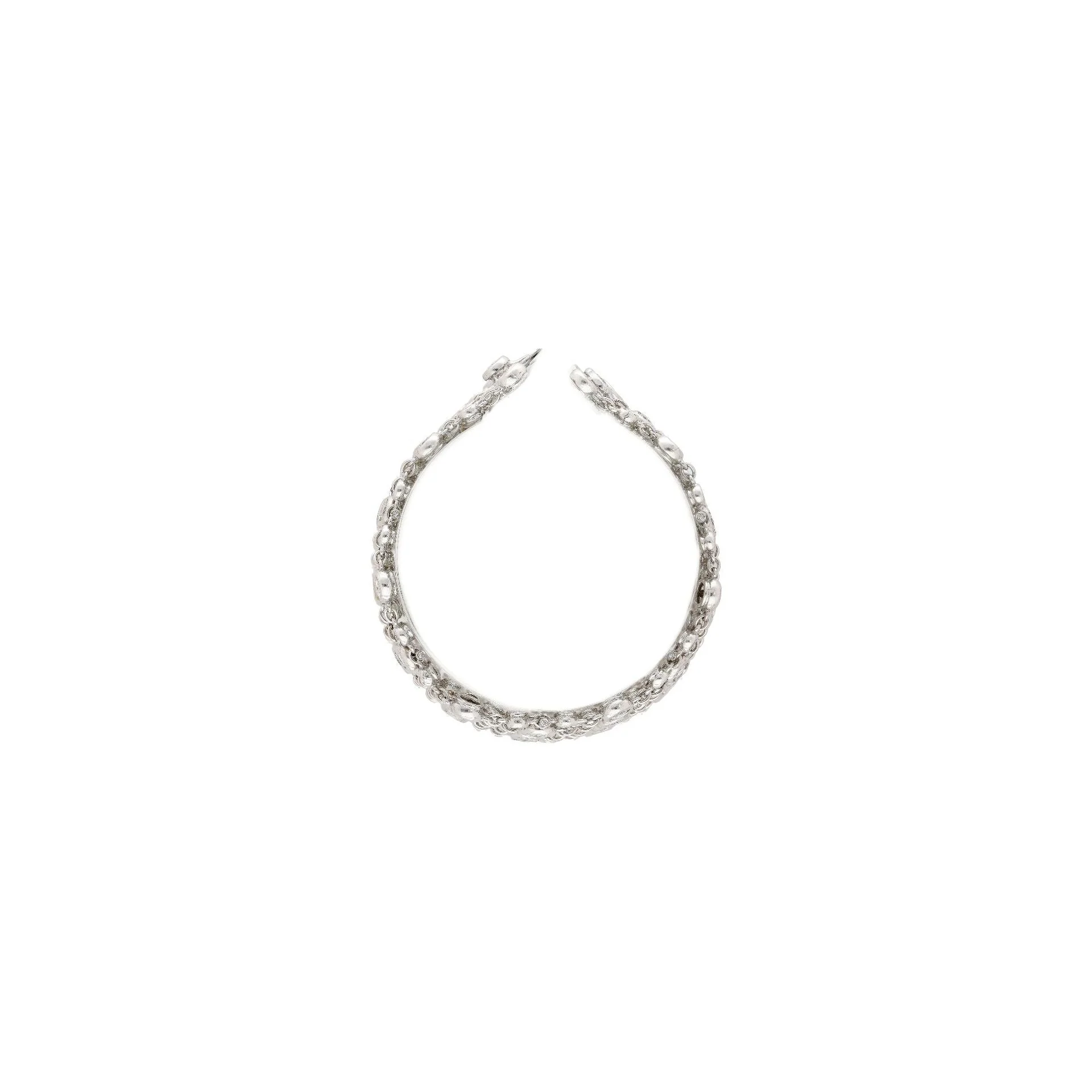 25 Carat Total Round Cut Natural Diamond Bezel Set Link Bracelet in 18K White Gold - Image 2