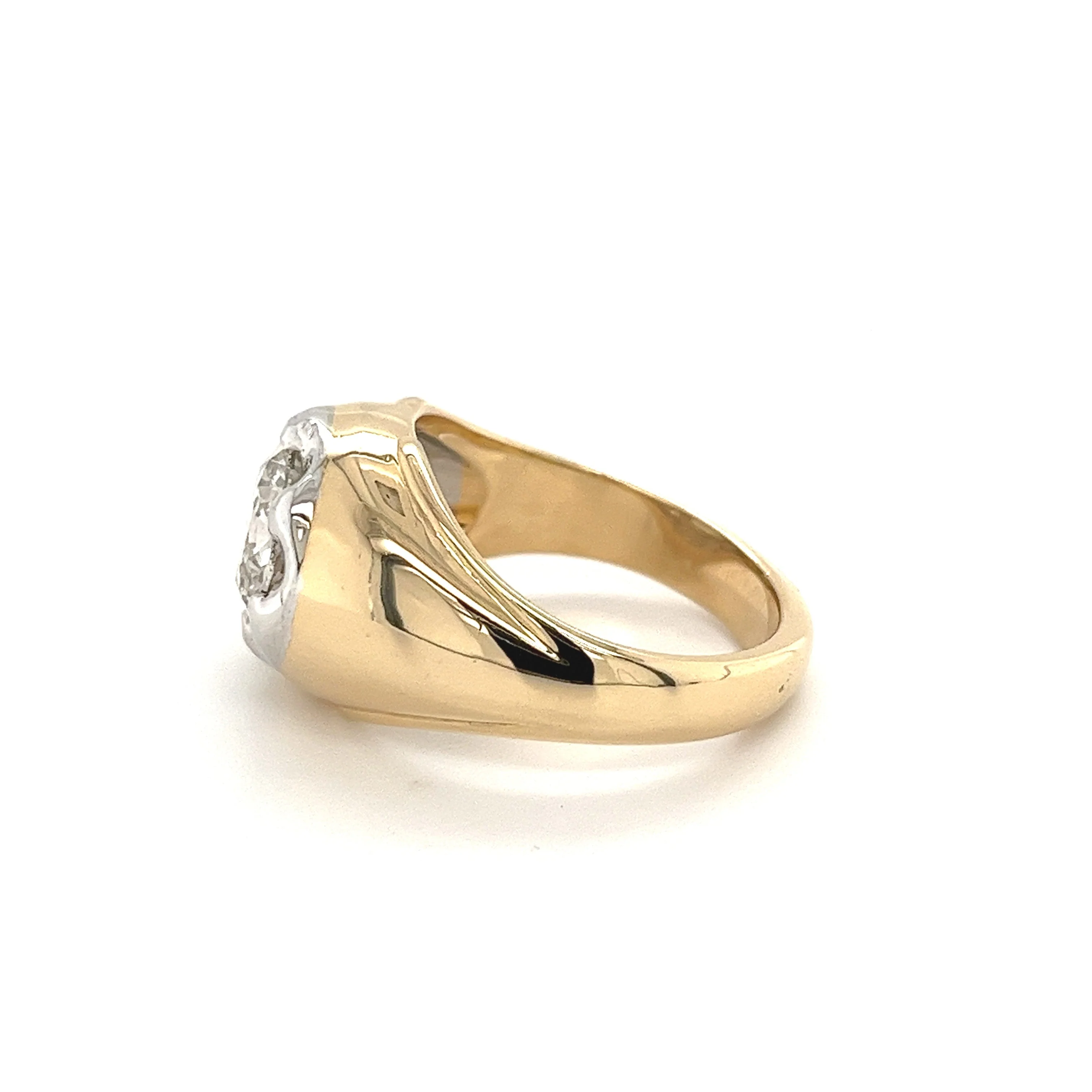 3 Carat Round Cut Lab Grown Diamond Solitaire Mens Ring in 18k Gold - Image 4