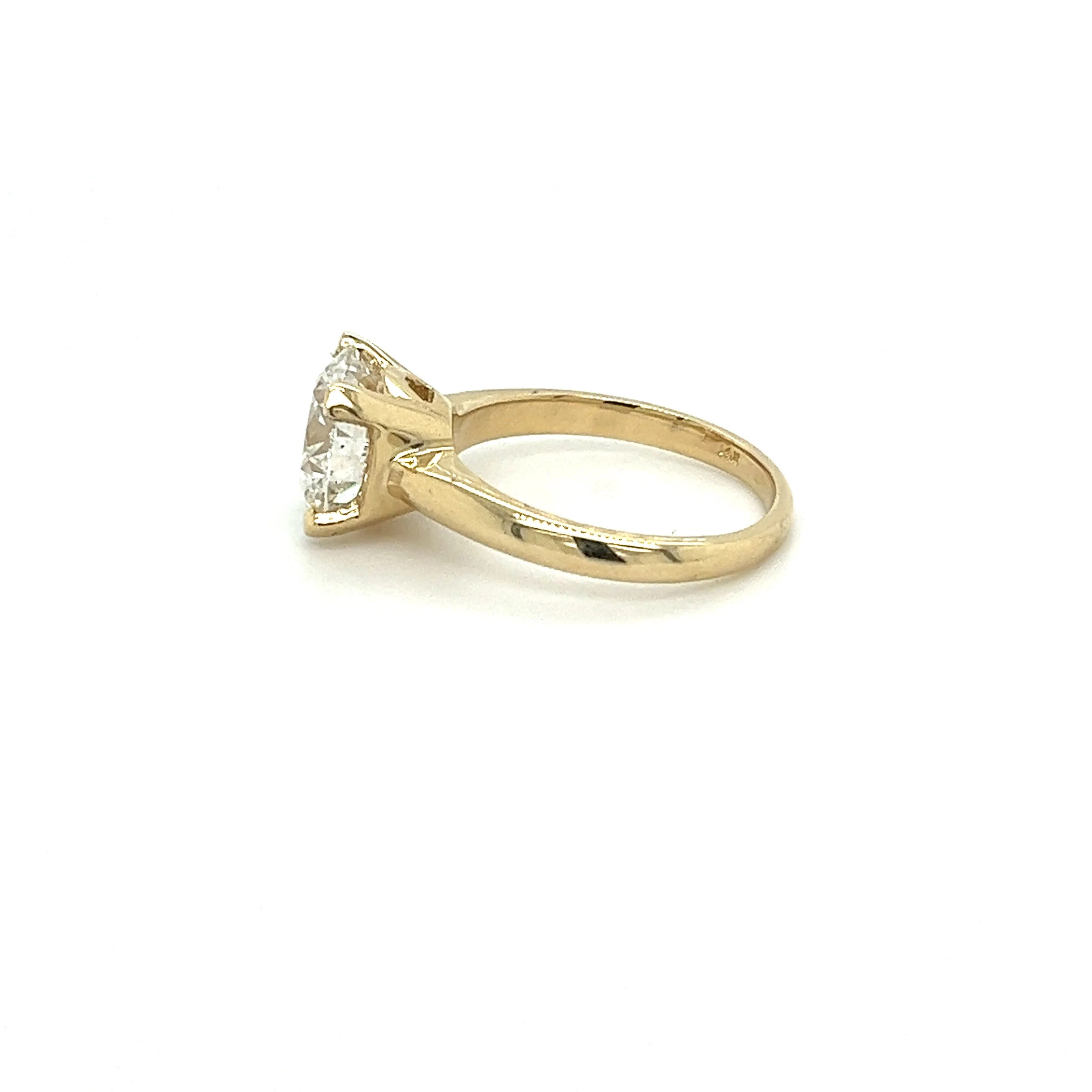 3.40 Carat Round Cut F/VS2 Lab Grown Diamond Solitaire Ring in 14K Yellow Gold - Image 3