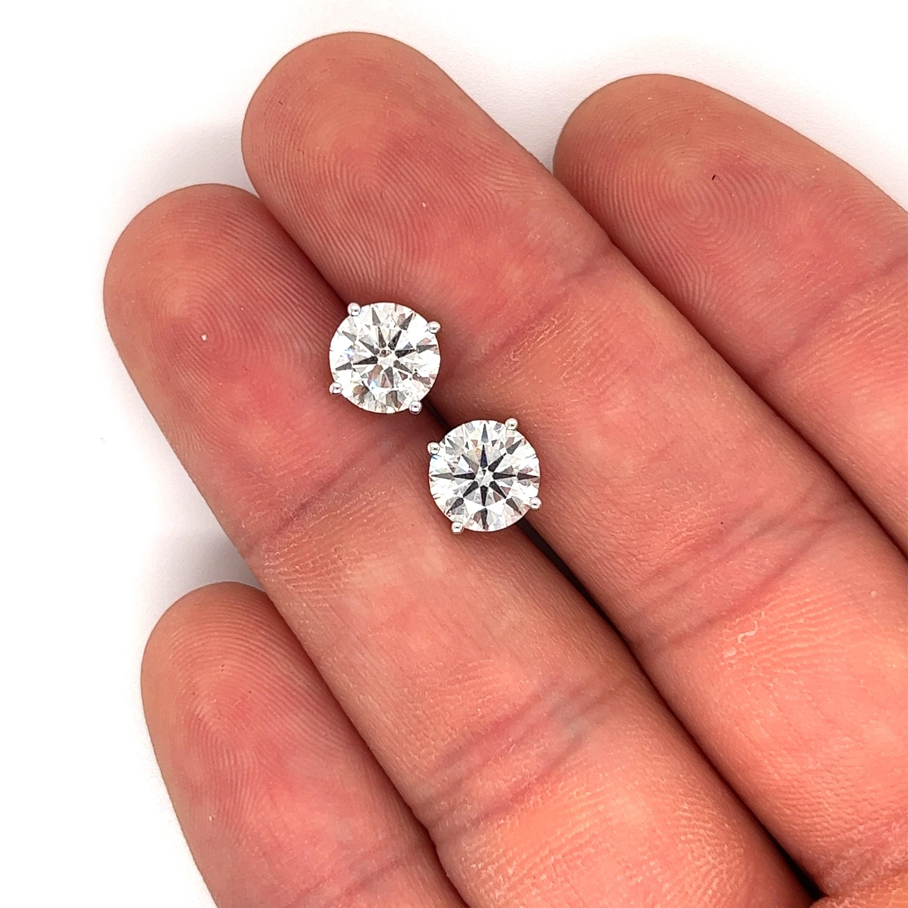 3.51 CTTW Round Lab Grown Diamond Stud Earrings in 4-Prong Martini Setting - Image 3