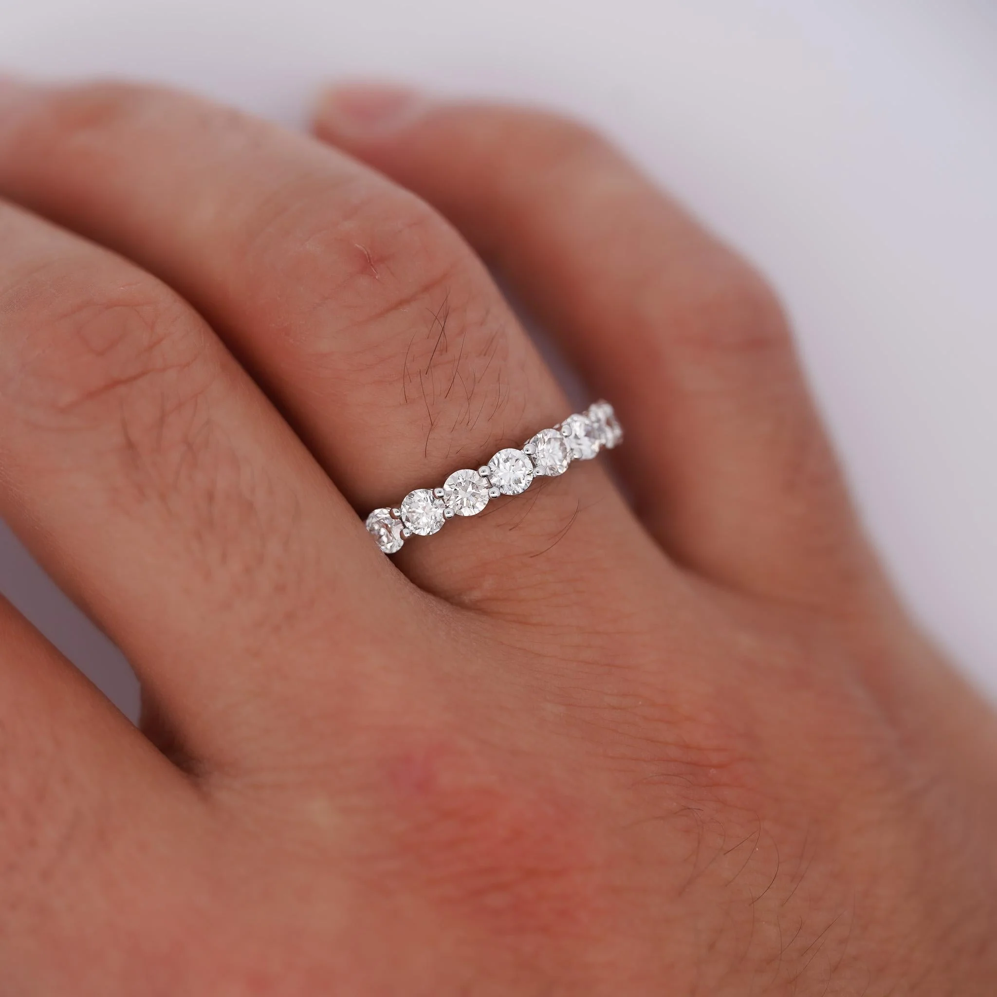 3.3 Carat Lab Grown Diamond Unisex Wedding Band 14K White Gold Size 9-11 - Image 2