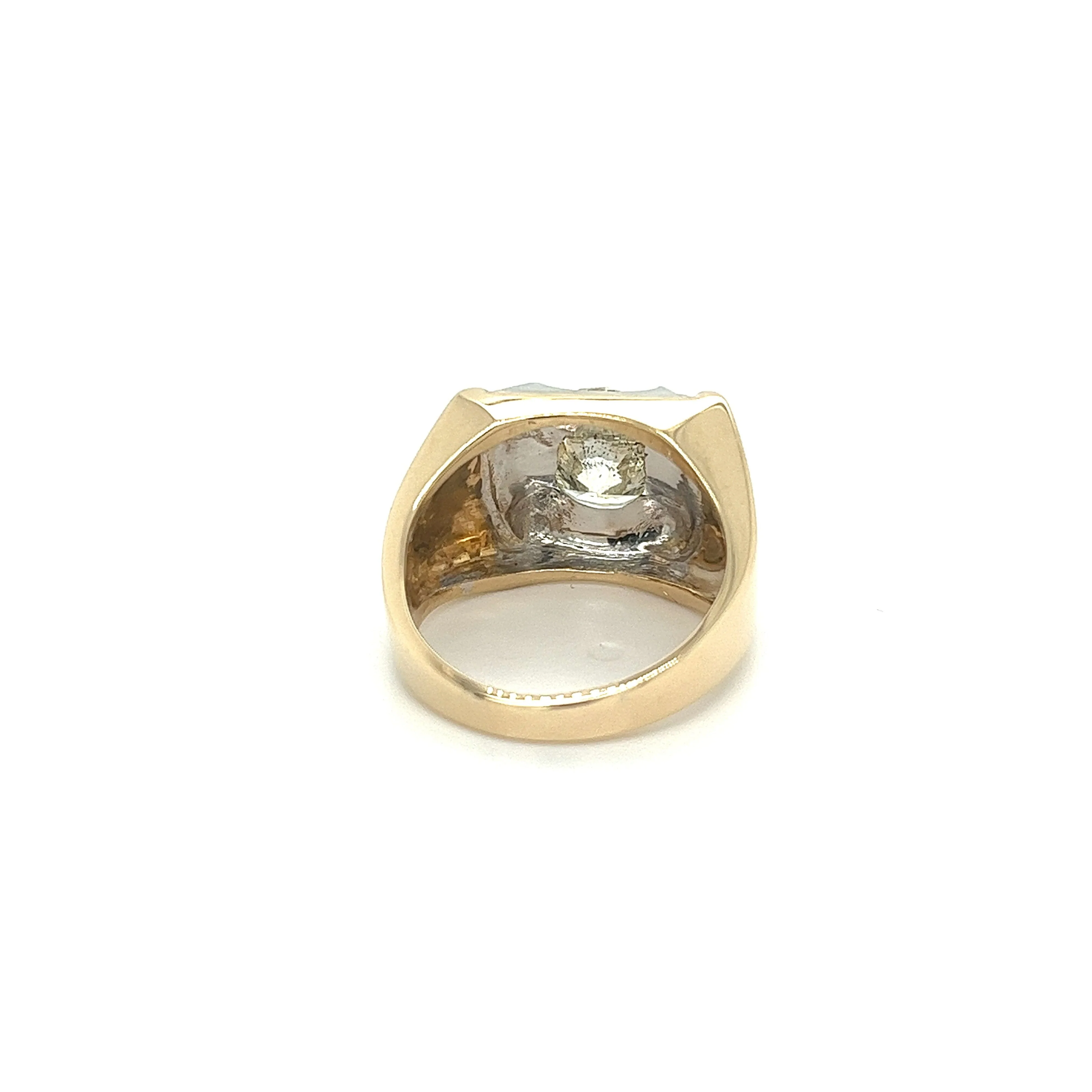 3 Carat Round Cut Natural Diamond Solitaire Mens Ring in 14K Solid Gold - Image 3