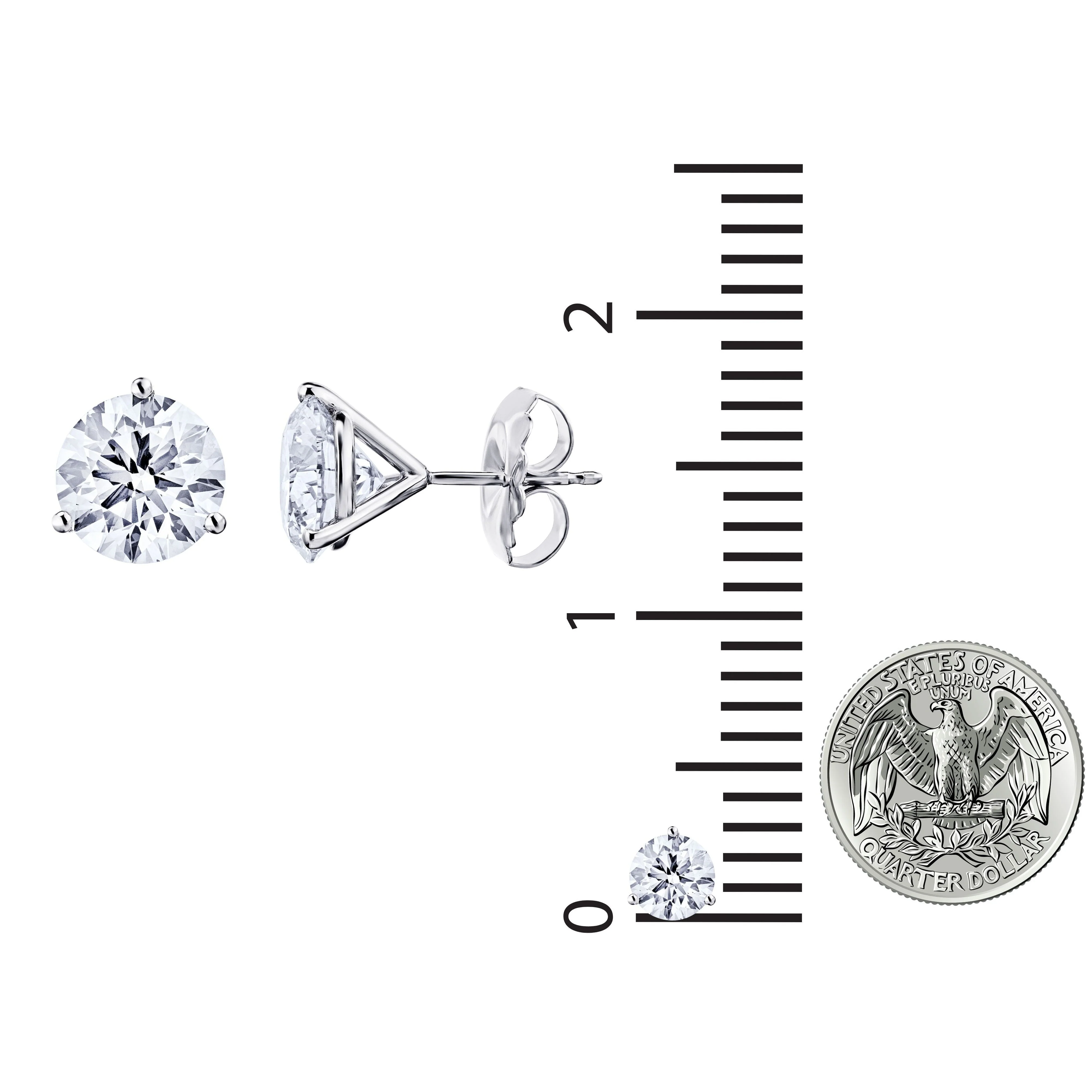 3 Carat Total Lab Grown Diamond 3-Prong Martini Basket Stud Earrings | SKU: SM1125 - Image 4