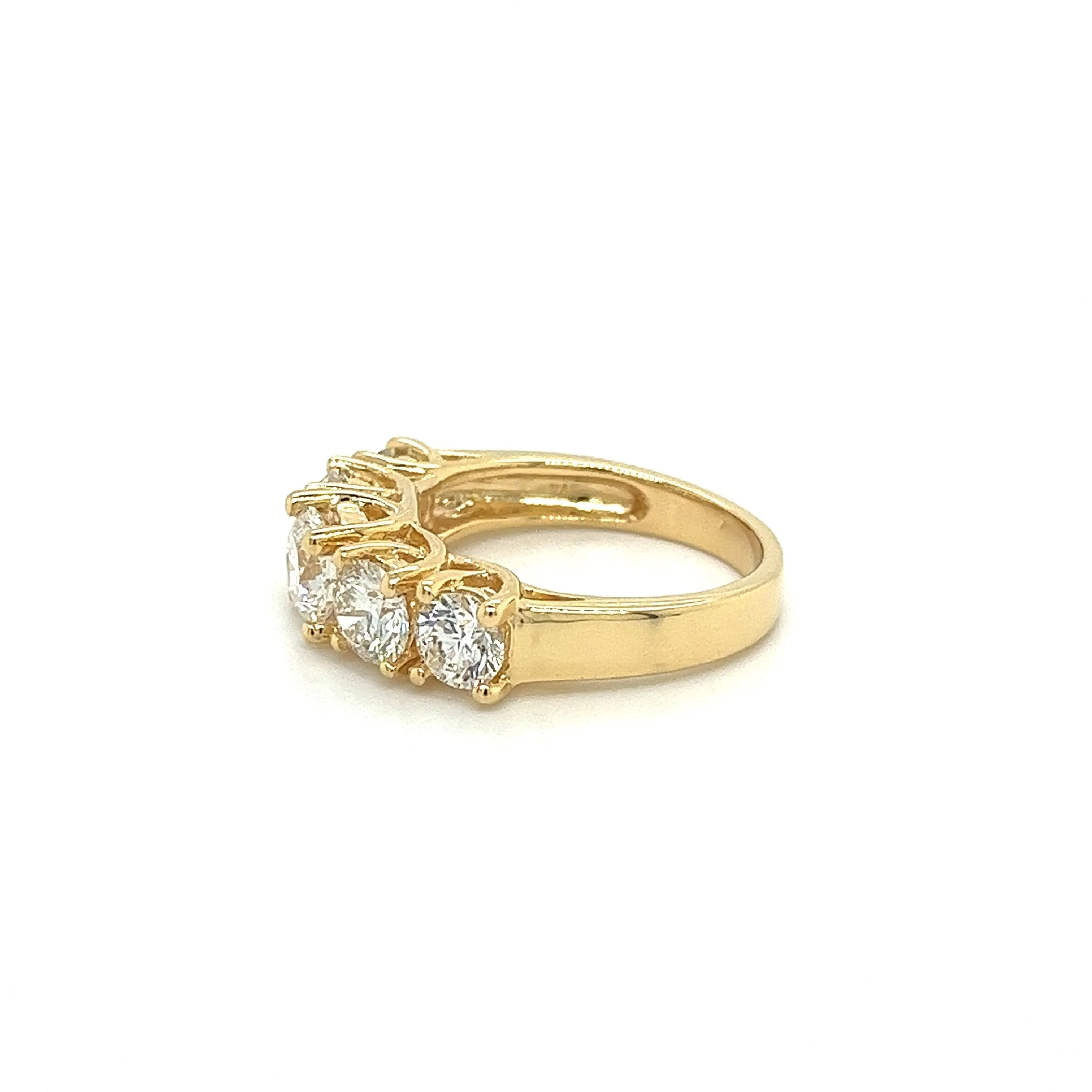3 Carat TW 18K Yellow Gold Multi Stone Lab Grown Diamond Band Ring - Image 3