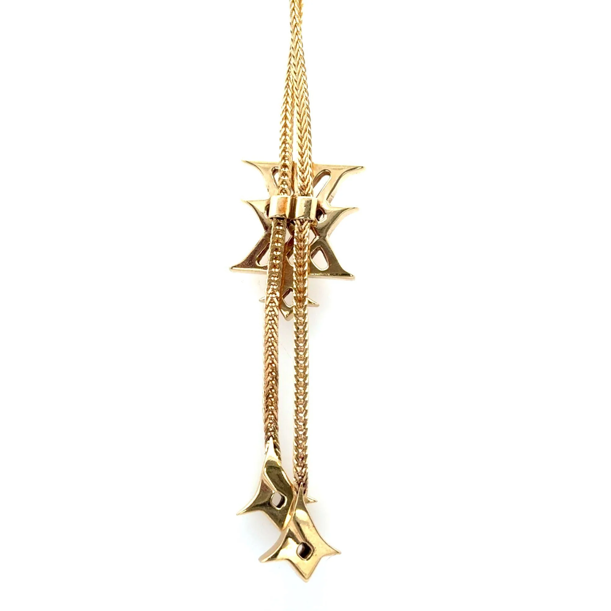 34.7 Grams Intricate Mignot Faget Solid Gold Bolo Tie Franco Chain Necklace - Image 3