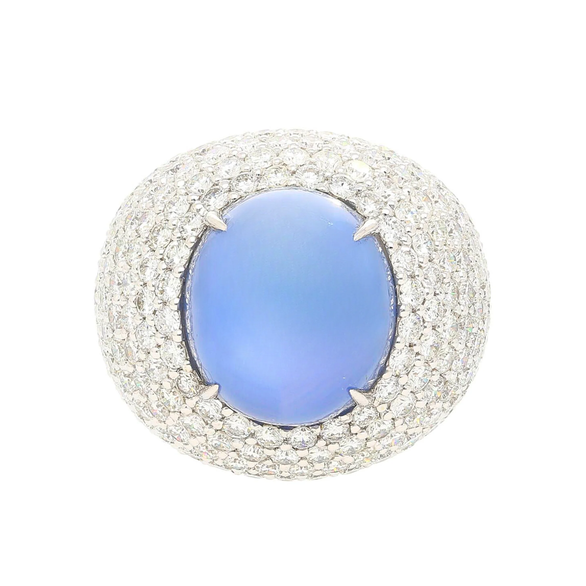 36.40 Carat Ceylon Star Cabochon Sapphire and Diamond GRS Certified 18K Ring - Image 2