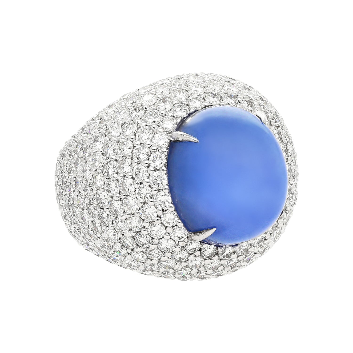 36.40 Carat Ceylon Star Cabochon Sapphire and Diamond GRS Certified 18K Ring - Image 6