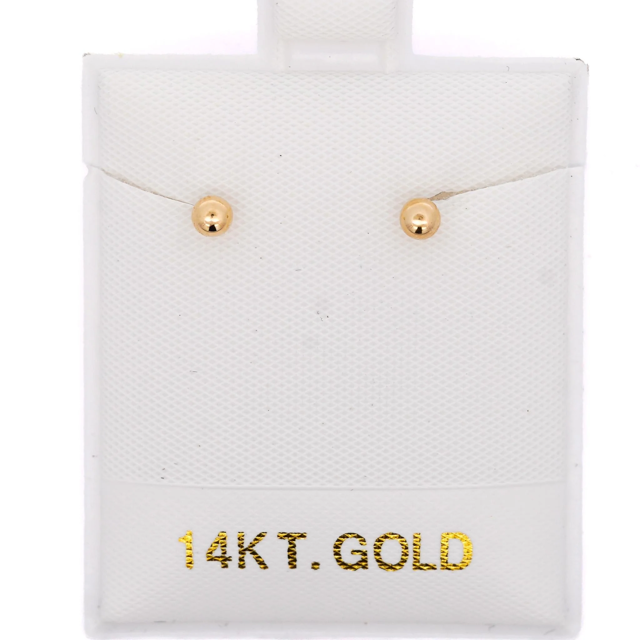 3mm Classic 14K Gold Ball Stud Earrings with Screw Backs - Image 10