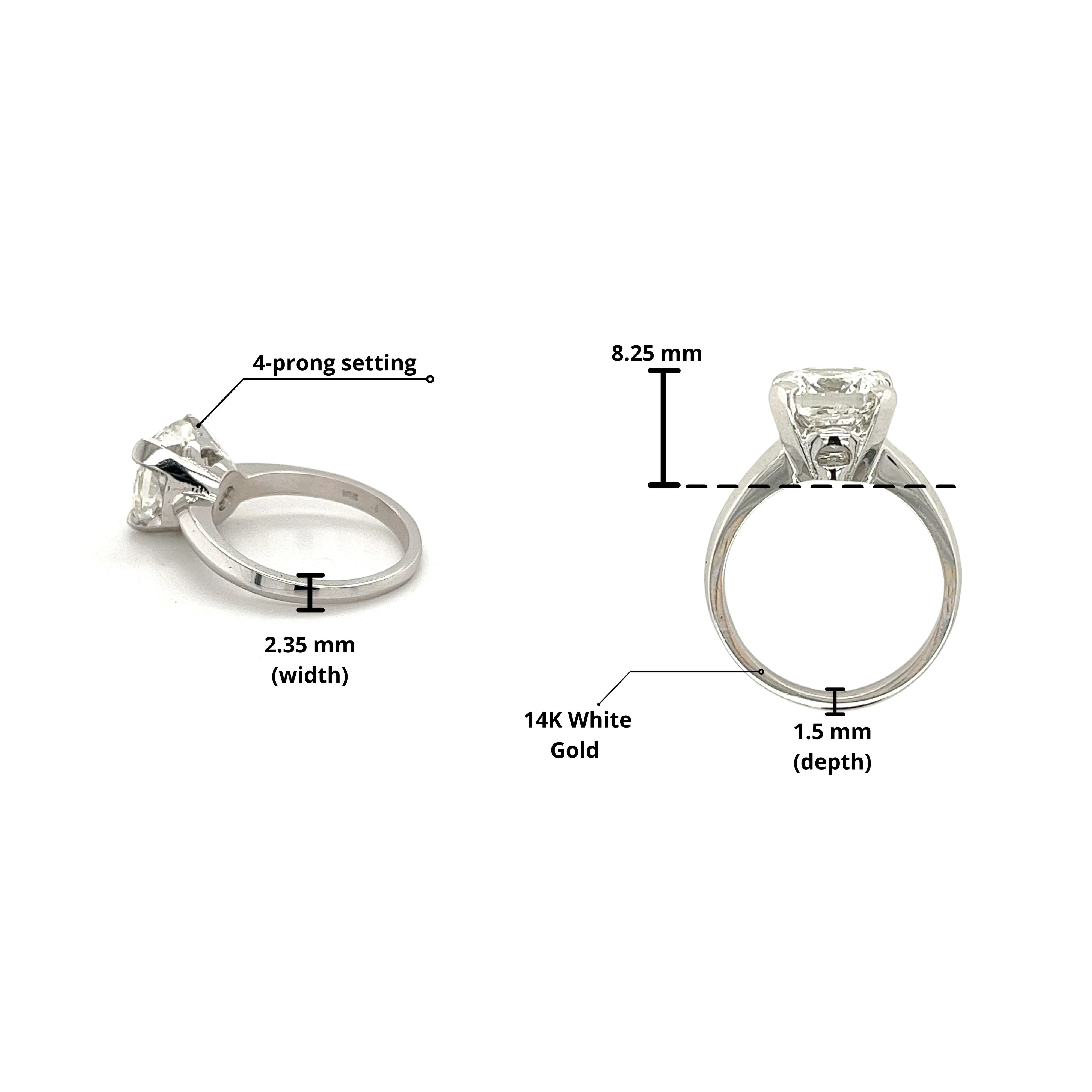4.05 Carat Cushion Cut F Color VS1 Clarity Lab Grown Diamond Solitaire Ring - Image 4