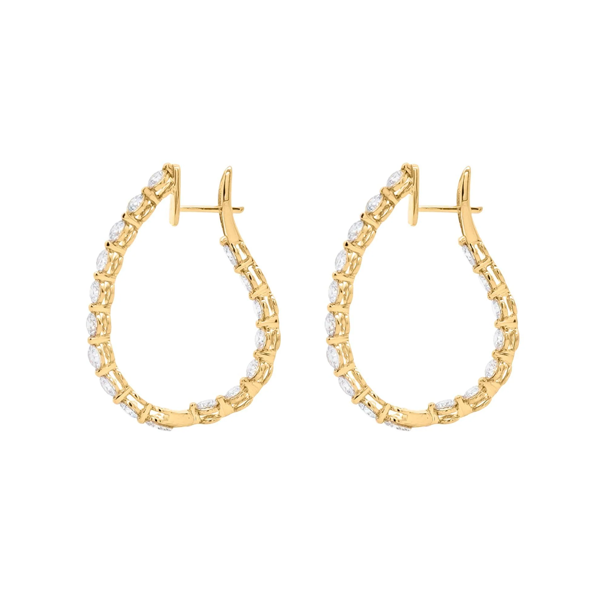 4.13 Carat Lab Grown Diamond in 14K Gold Inside-Out Diamond Hoop Earrings - Image 4