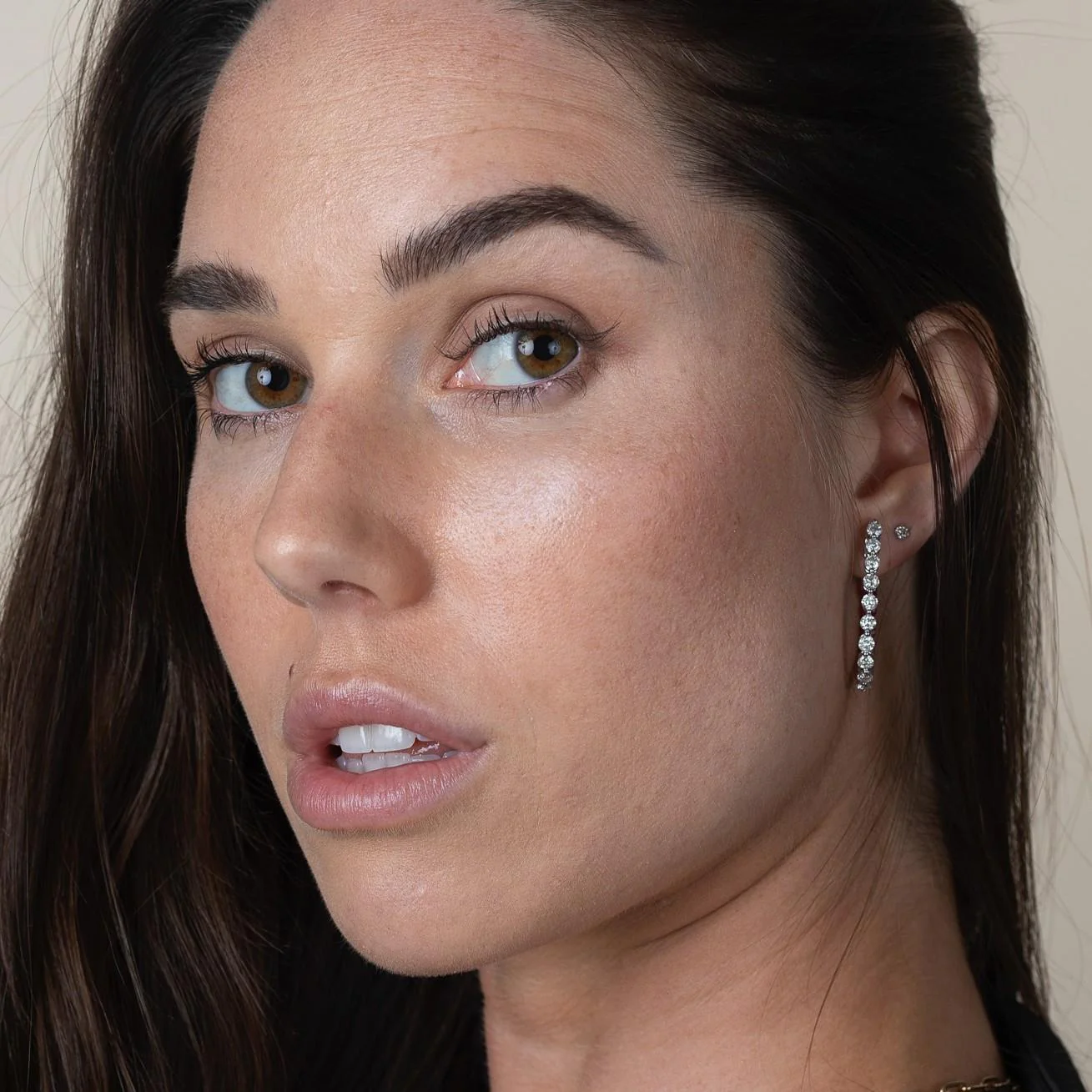 4.13 Carat Lab Grown Diamond in 14K Gold Inside-Out Diamond Hoop Earrings - Image 9