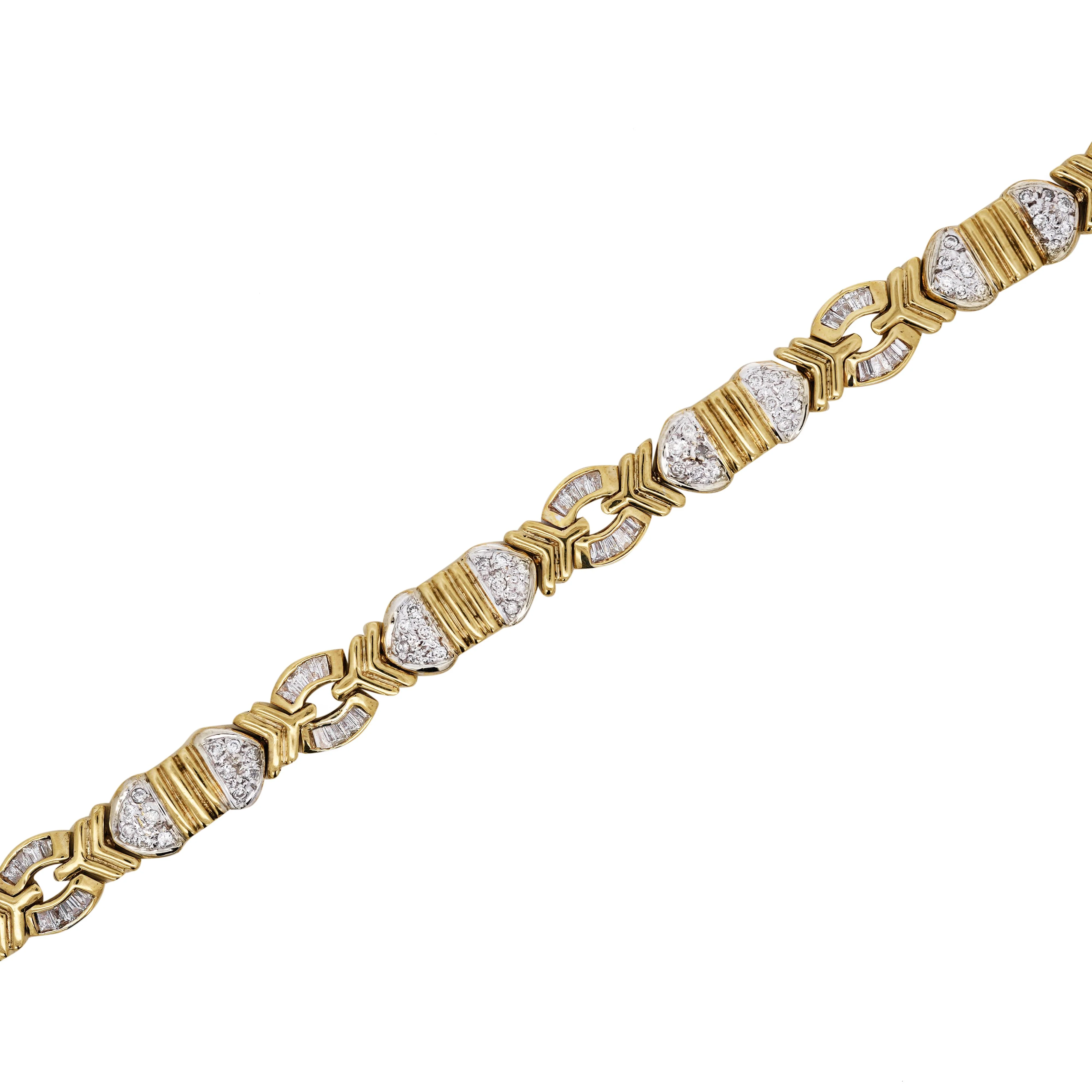 4.6 Carat Diamond Multi-Shape Link 18K Gold Unisex Bracelet - Image 2