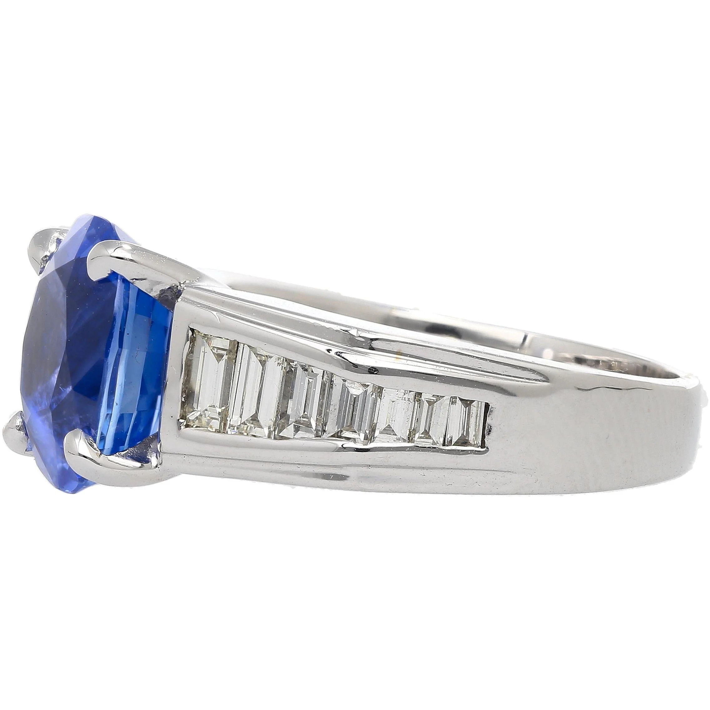 4.71ct Oval Cut No Heat Sri Lanka Blue Sapphire Ring - Image 7