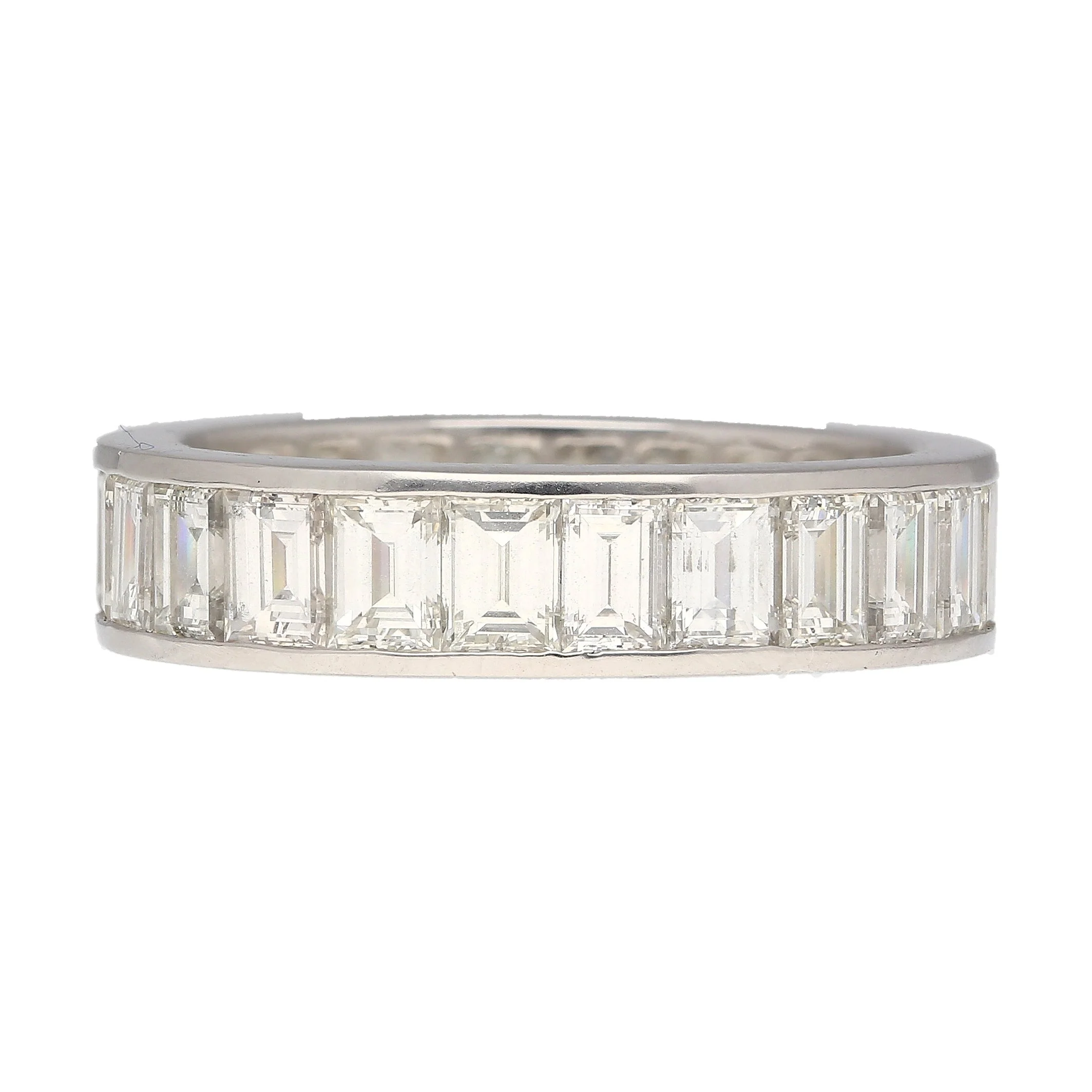 4 Carat Baguette Cut Natural Diamond Wedding Band Ring in Platinum Channel Setting - Image 4