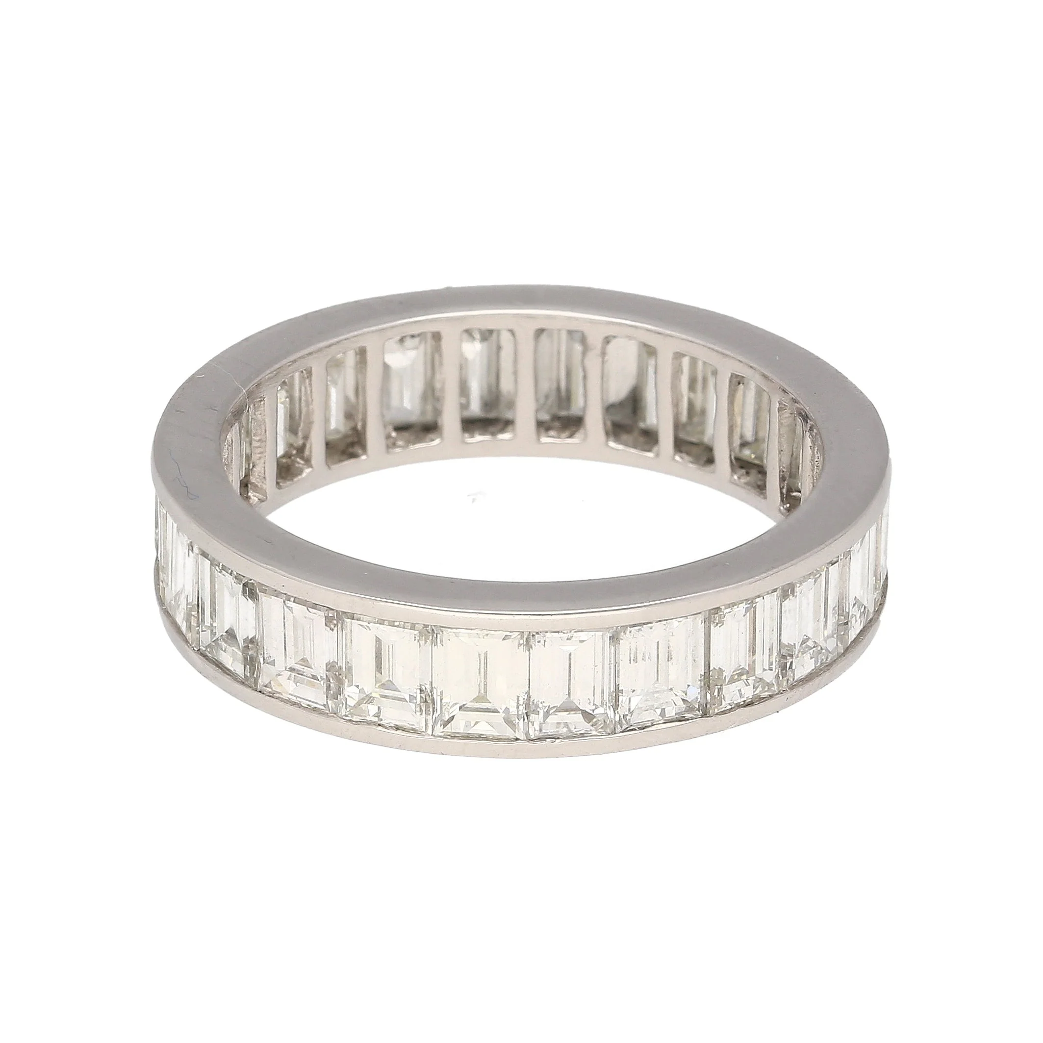 4 Carat Baguette Cut Natural Diamond Wedding Band Ring in Platinum Channel Setting - Image 5