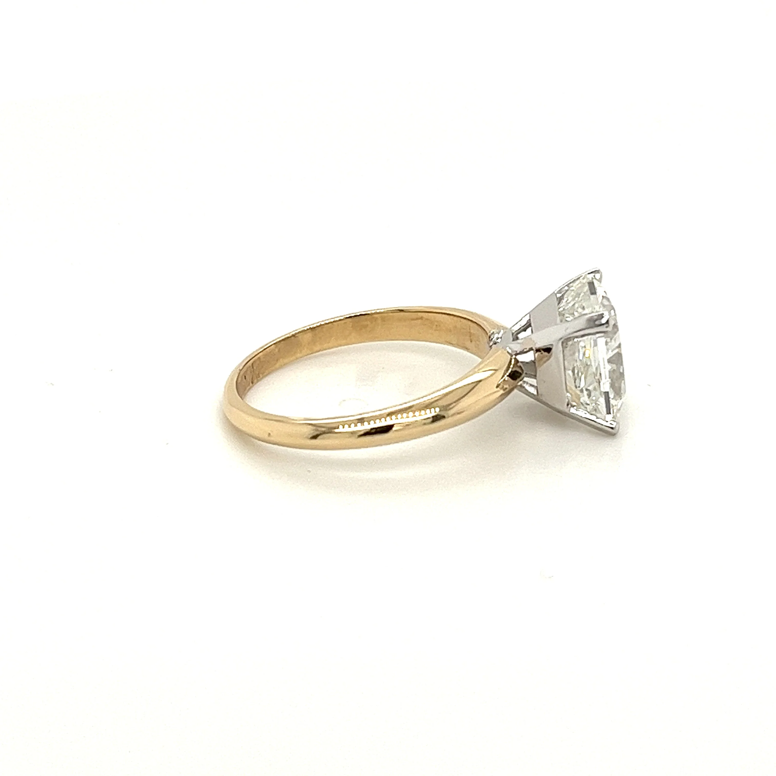 4 Carat Radiant Cut Lab Grown Diamond in 2-Tone Ring - Image 3