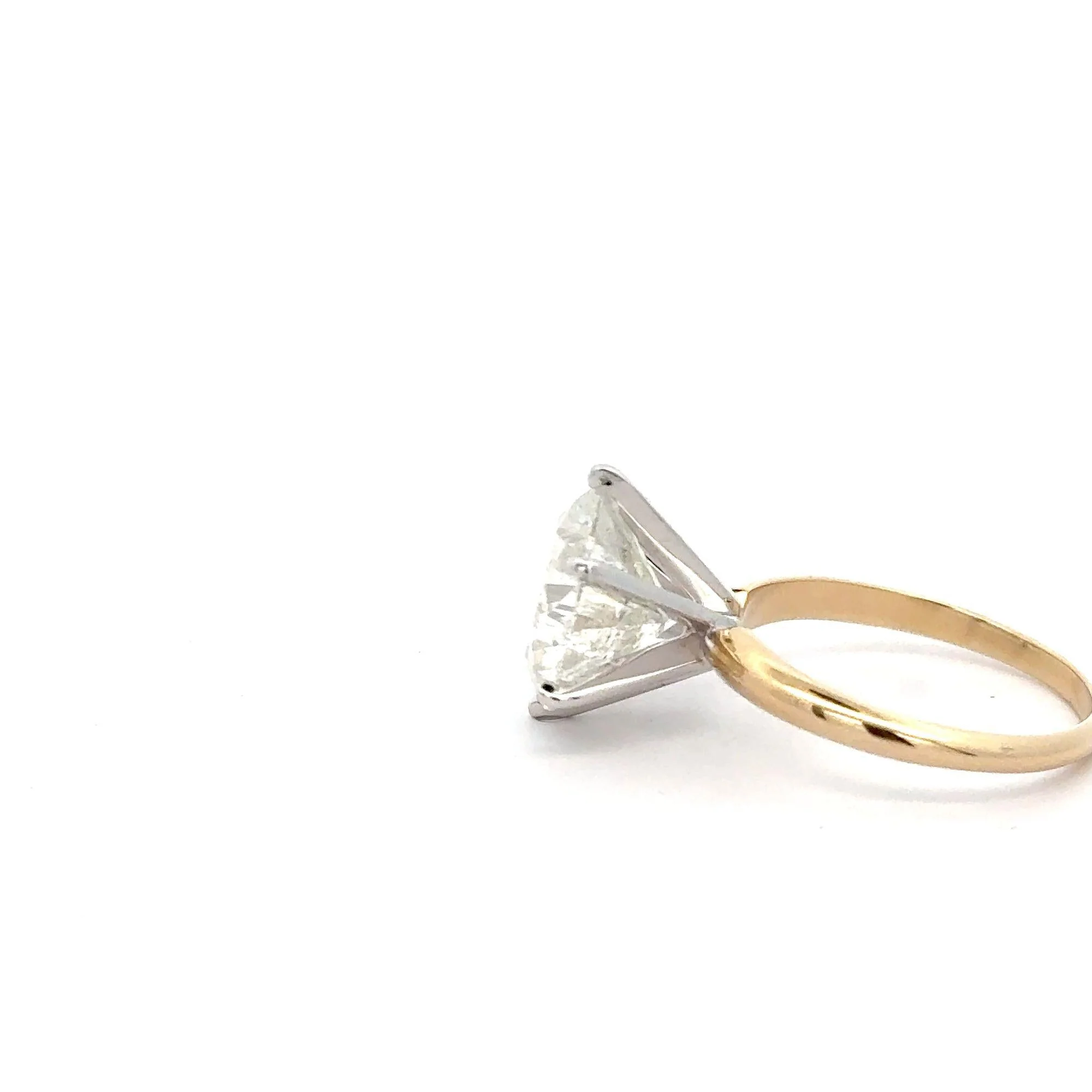 5.13 Carat Round H/I1 Diamond 14K Two-Tone Solitaire Engagement Ring - Image 2