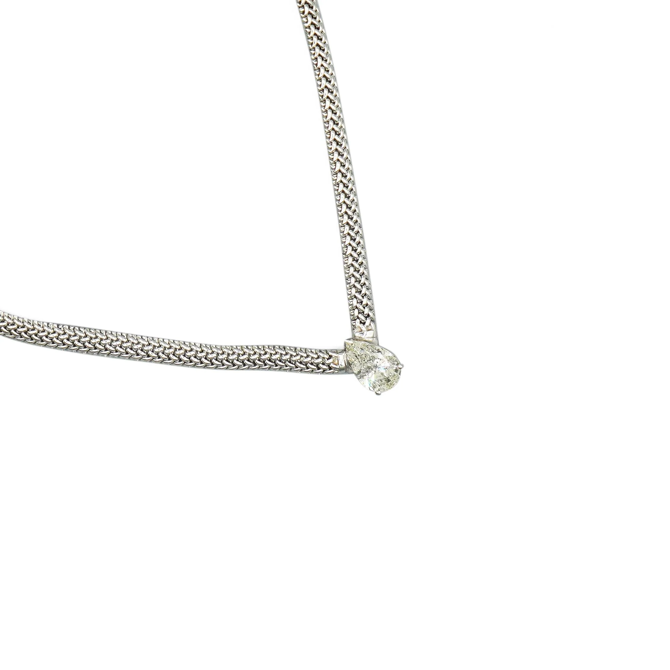 5.62 Carat Pear Diamond Solitaire Drop Pendant Necklace 18K White Gold - Image 11