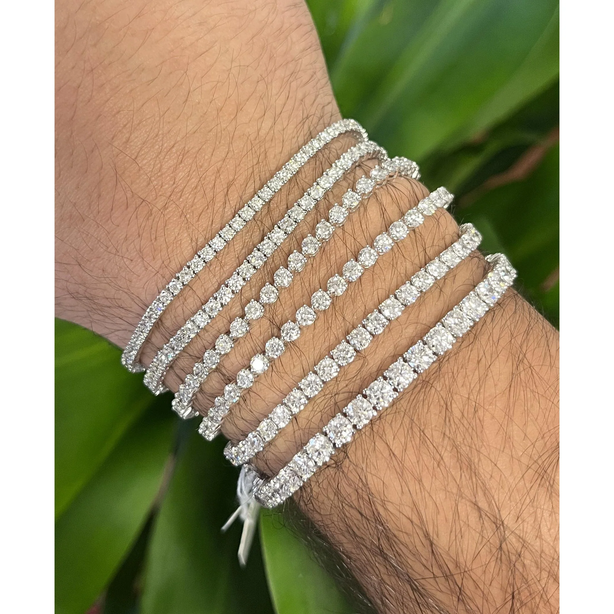 5.75 Carat Natural Round Diamond 3-Prong Tennis Bracelet in 18k White Gold - Image 5