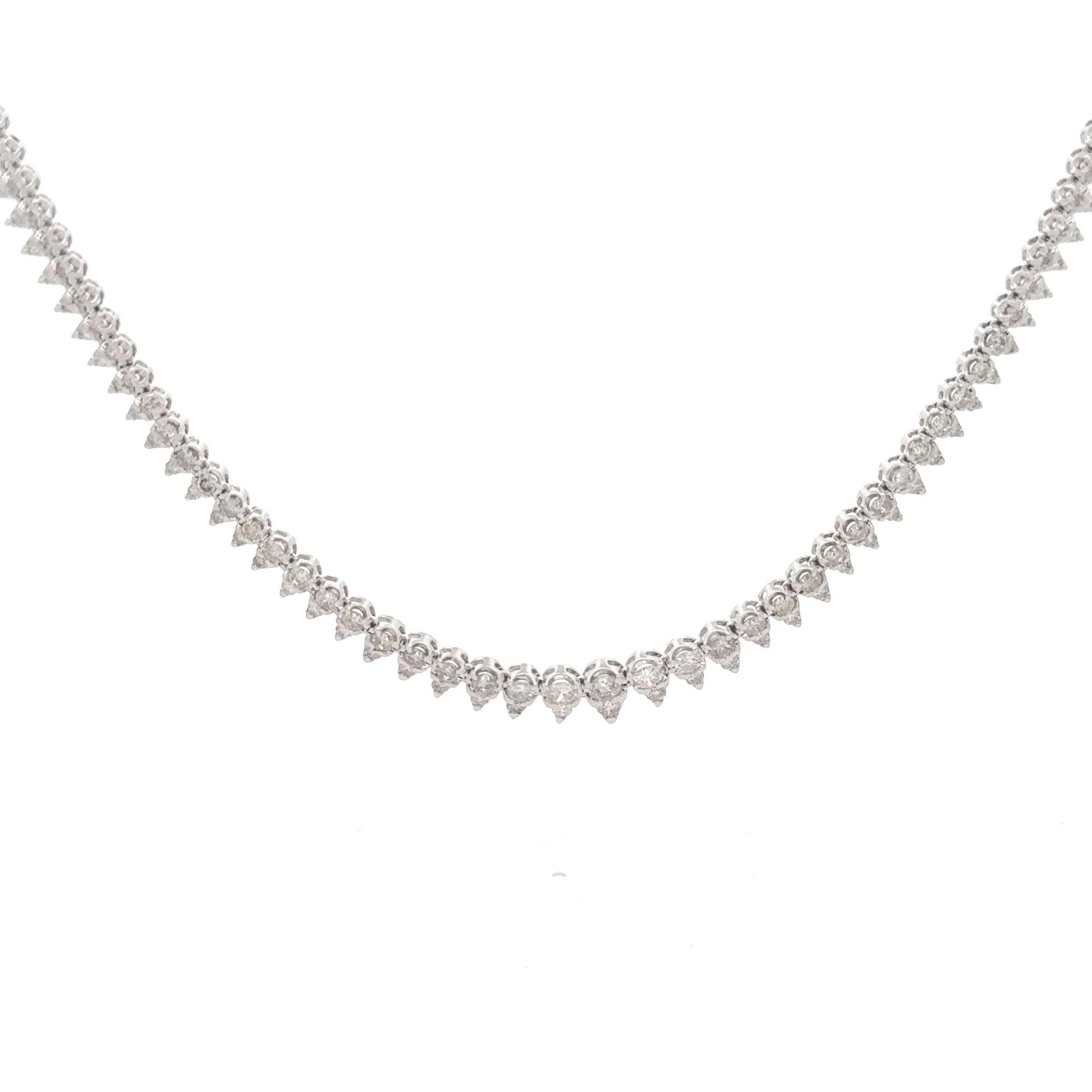 5 Carat Round Cut Diamond Platinum 2-Row Teardrop Tennis Necklace - Image 6