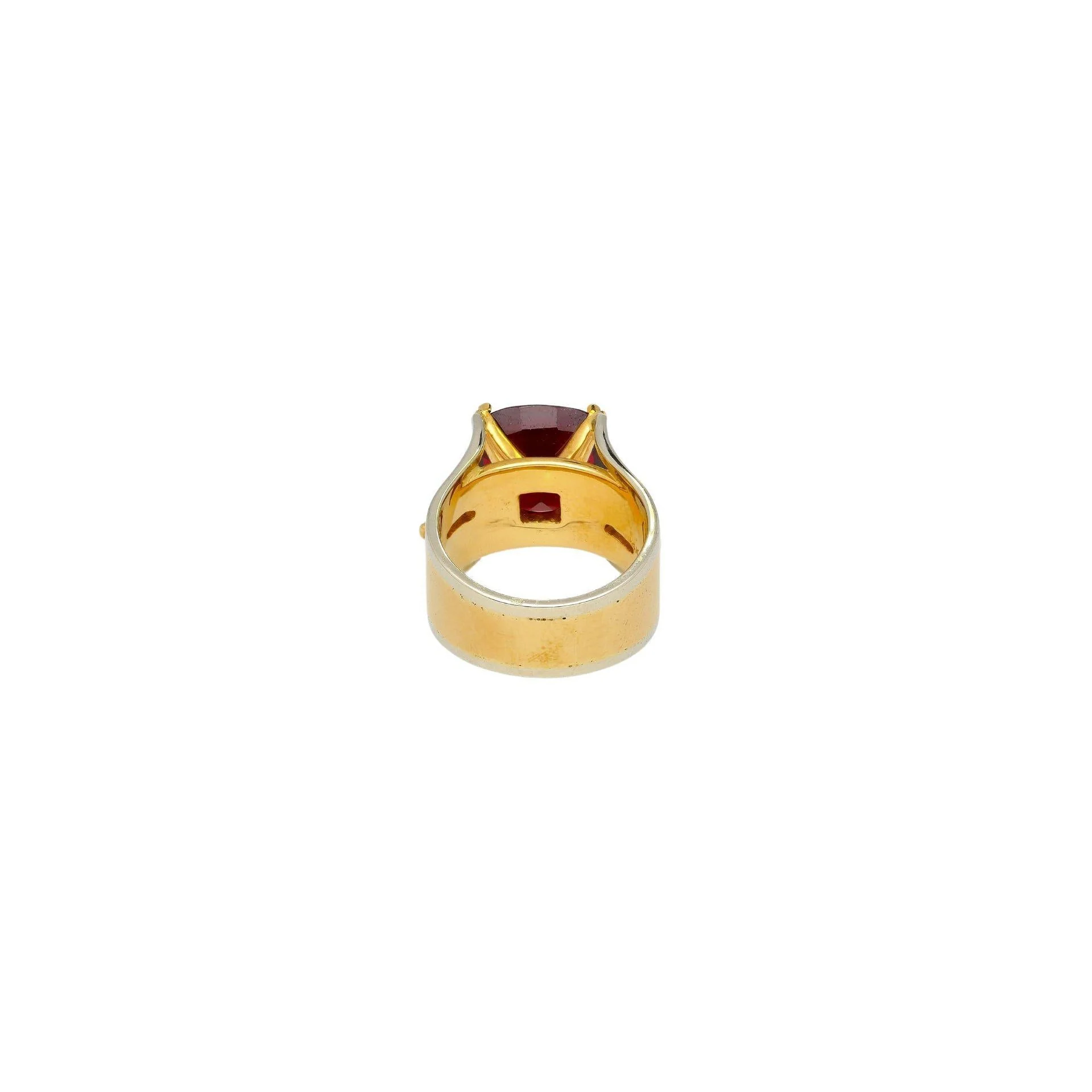 6.04 Carat Cushion Cut No Heat Burma Origin Spinel in Vintage 14K Gold Ring - Image 6