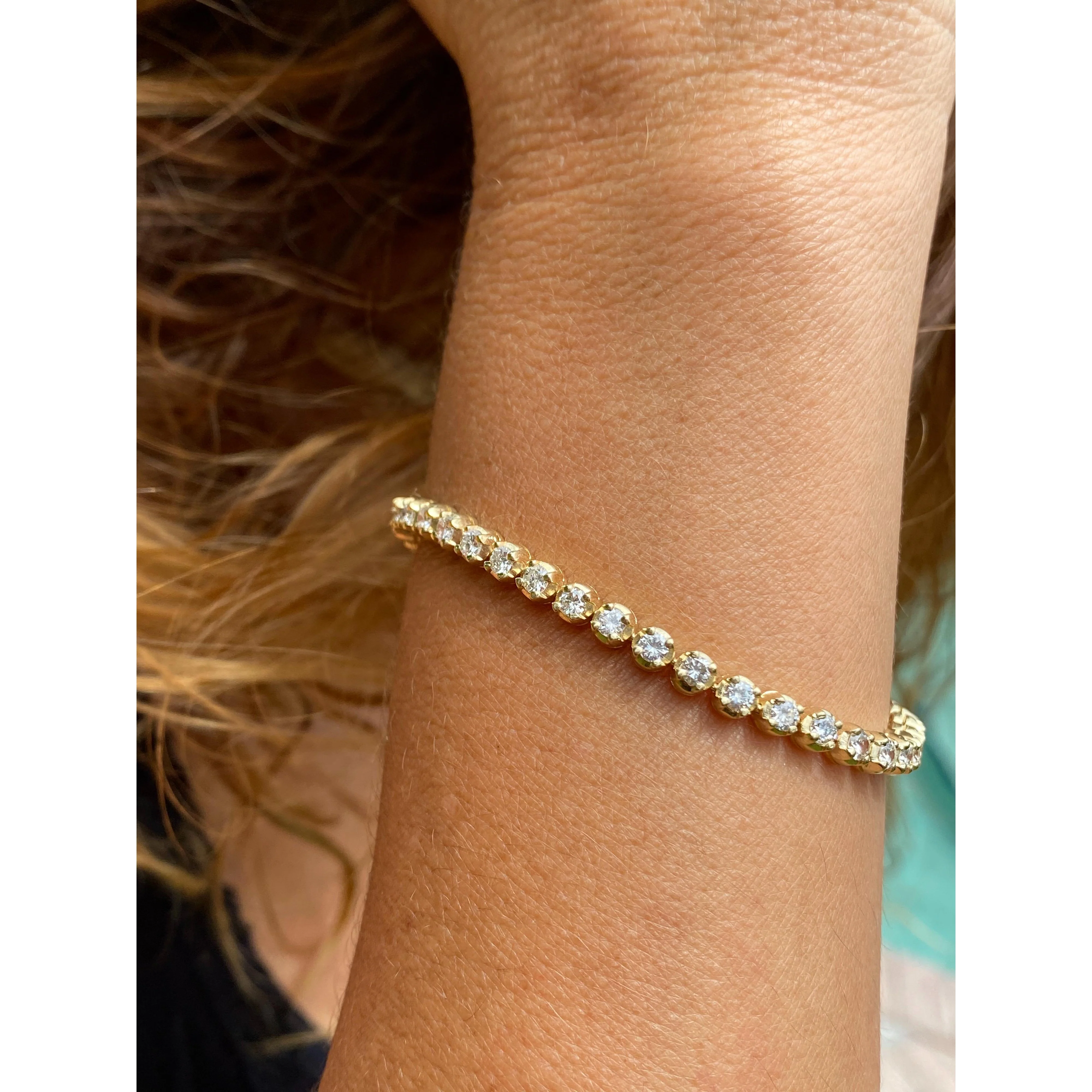 6.75 inch and 14k solid gold Tennis bracelet with 4.50 carats in Natural Diamond - Image 6