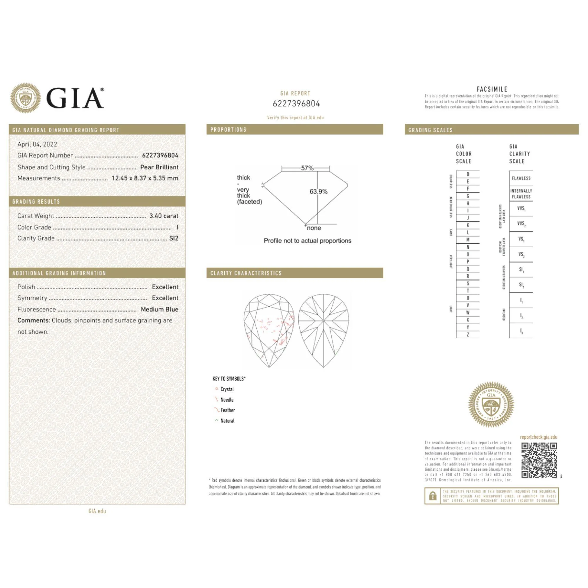 6.76 Carat Pair Of GIA Certified Pear Cut Diamonds - I Color SI1-SI2 Loose - Image 11