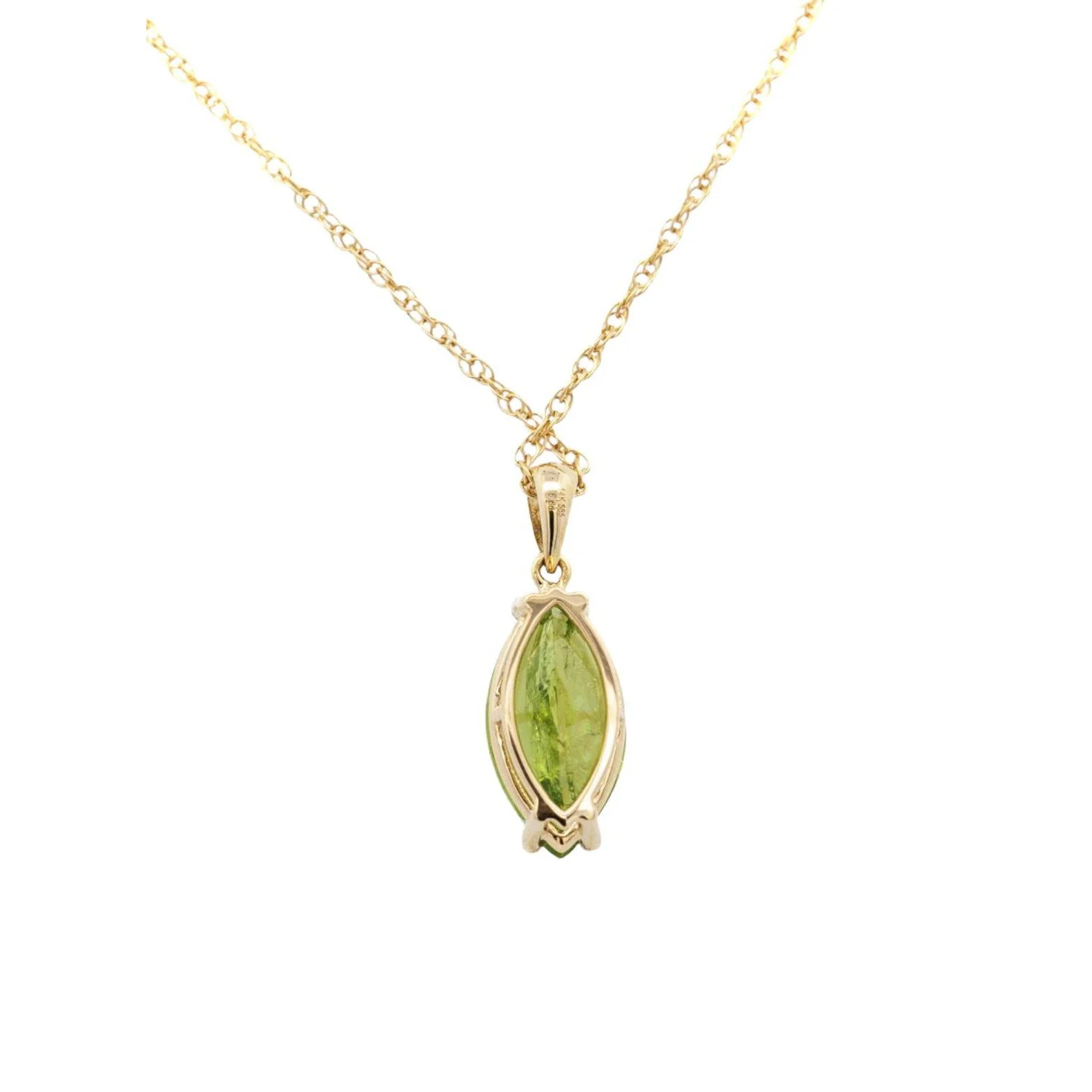 6.88 Carat Peridot Pendant Necklace in 14K Yellow Gold Rope Chain - Image 2