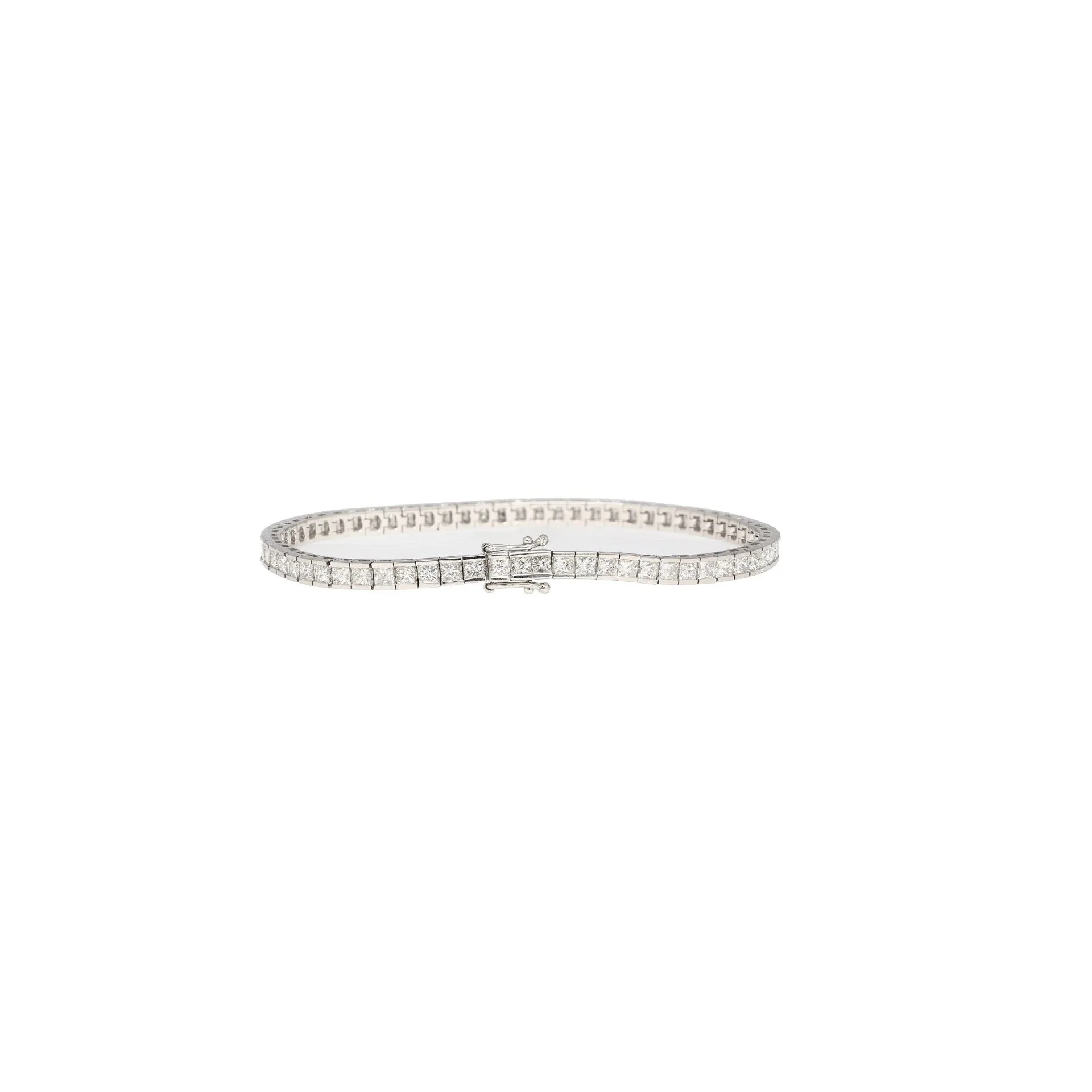 6 Carat Diamond Princess Cut Diamond Half Bezel Channel Tennis Bracelet - Image 8