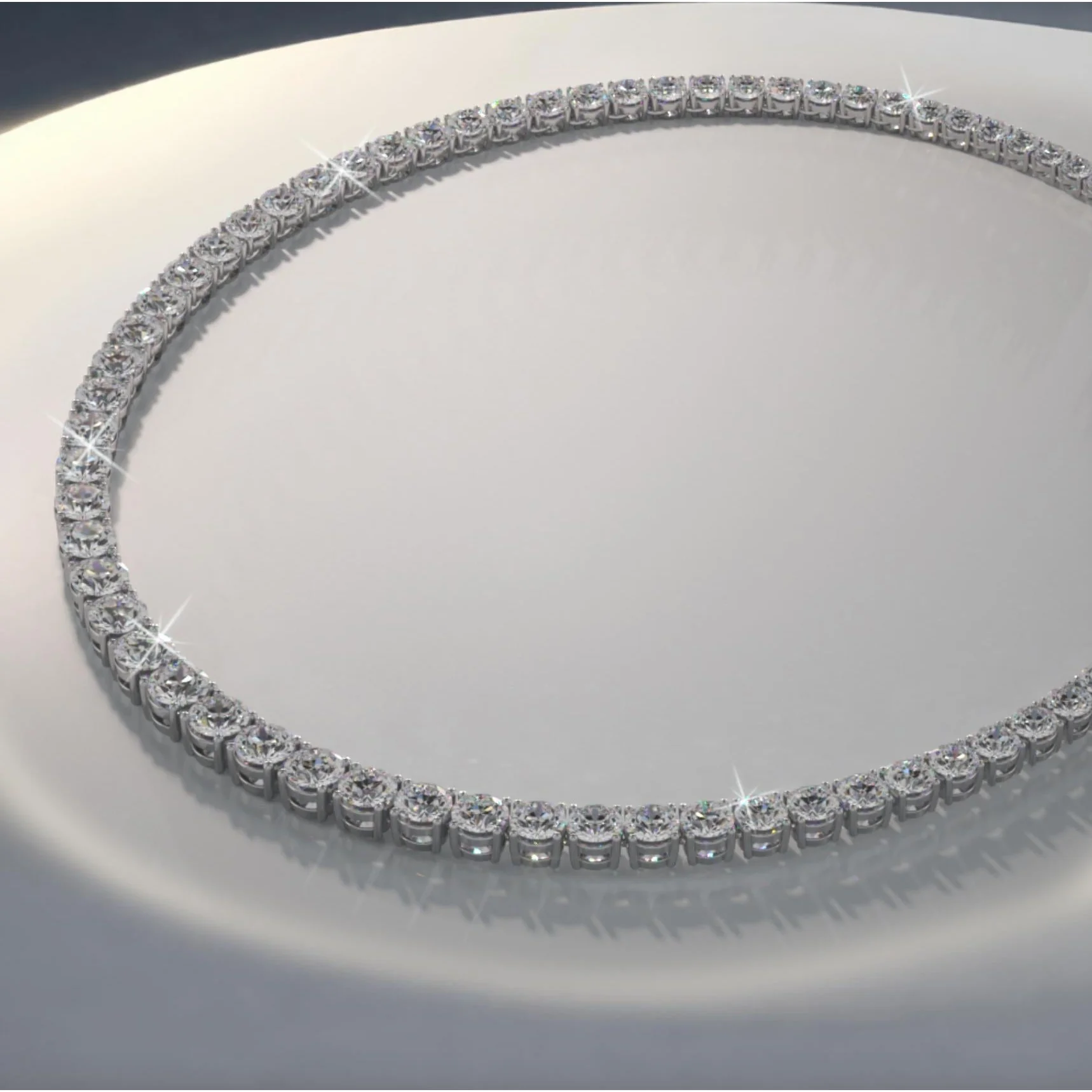 6 Carat Natural Diamond Riviera Graduated Tennis Necklace Platinum 17" 4-Prong - Image 5