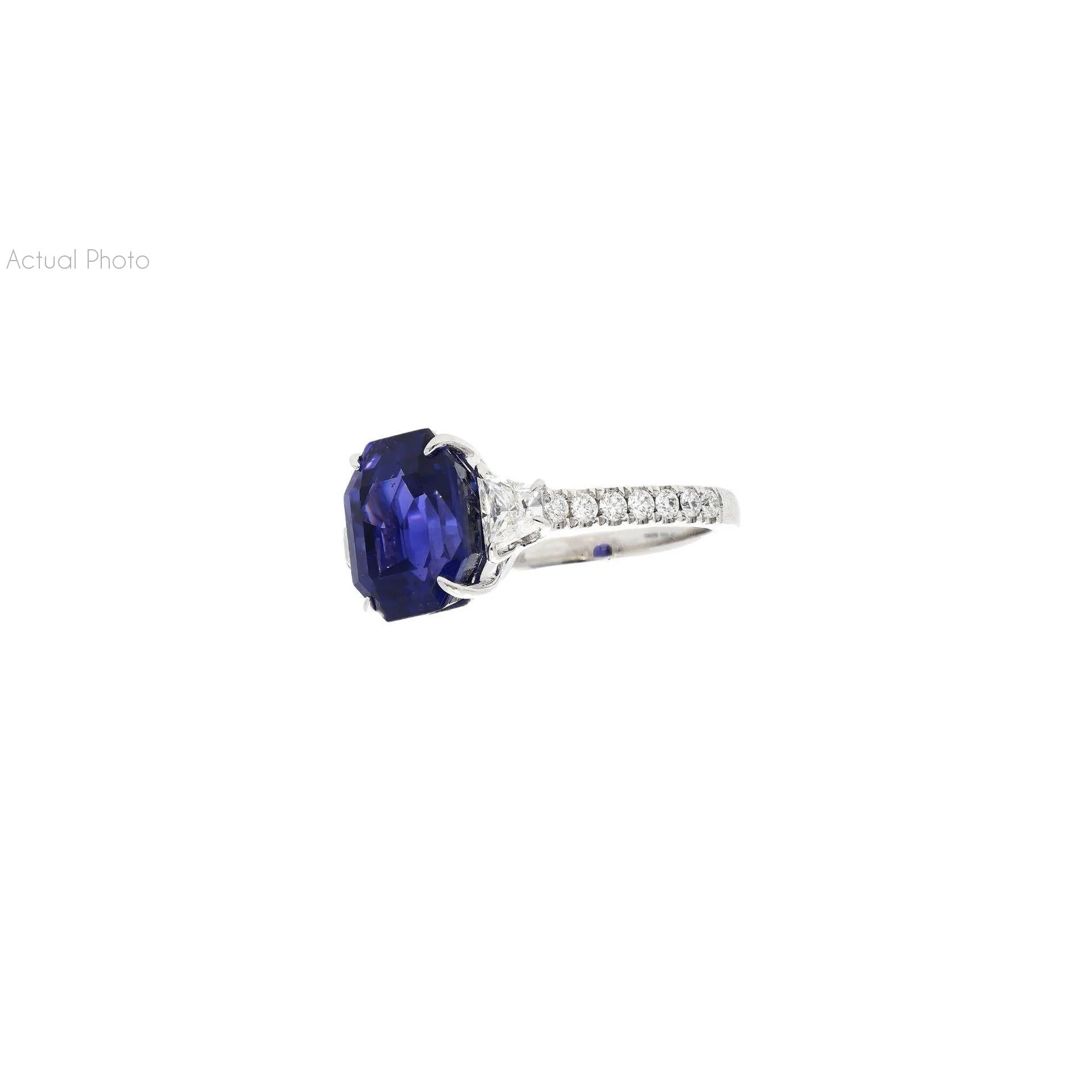 7.19 Carat Color Changing No Heat Ceylon Sapphire and Diamond Ring - Image 7