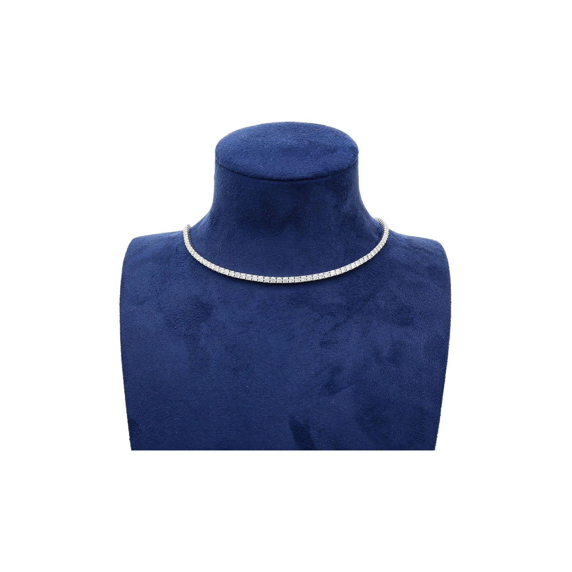 7.5 Carat Round Diamond Adjustable Choker Tennis Necklace 16-18" - Image 3