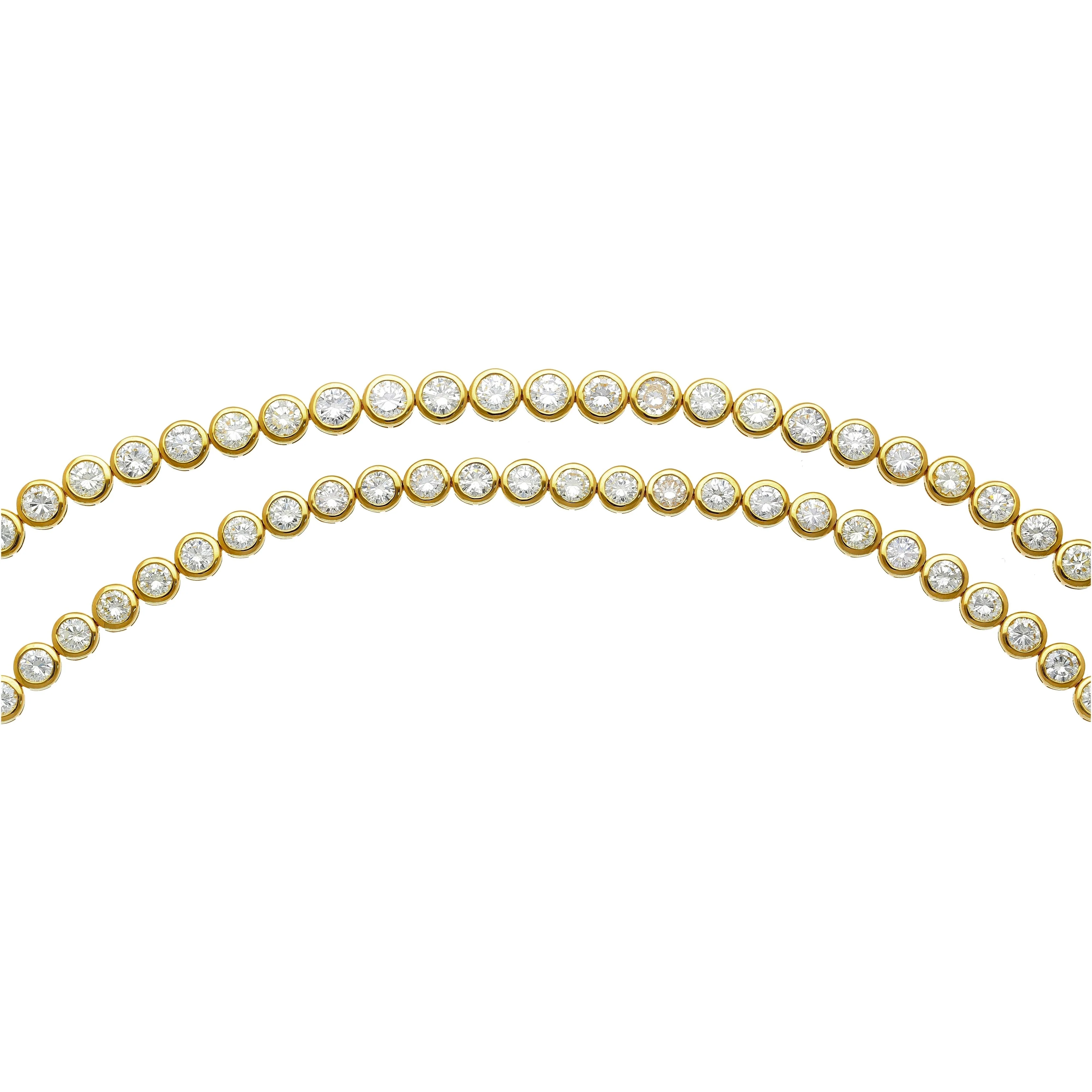 7.8-10 Carat Natural Diamond Bezel Set 18K Gold Tennis Bracelet 7" - Image 5