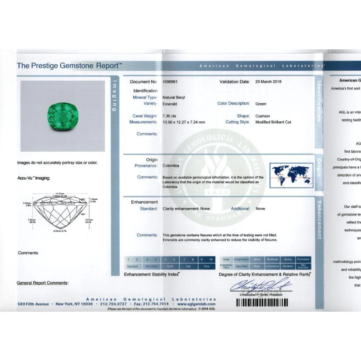 AGL Certified 7.36 Carat No Oil Cushion-Cut Colombian Emerald & Half Moon Cut Diamonds Ring - Image 11