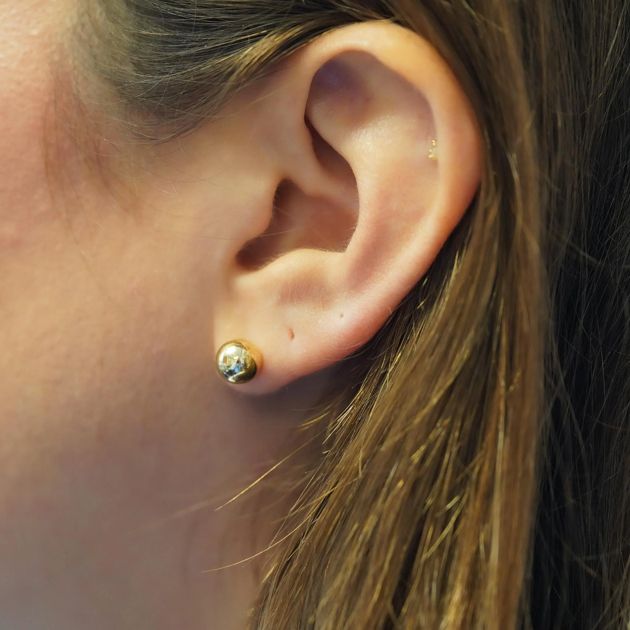 7mm Classic 14K Solid Gold Ball Stud Earrings - Image 9