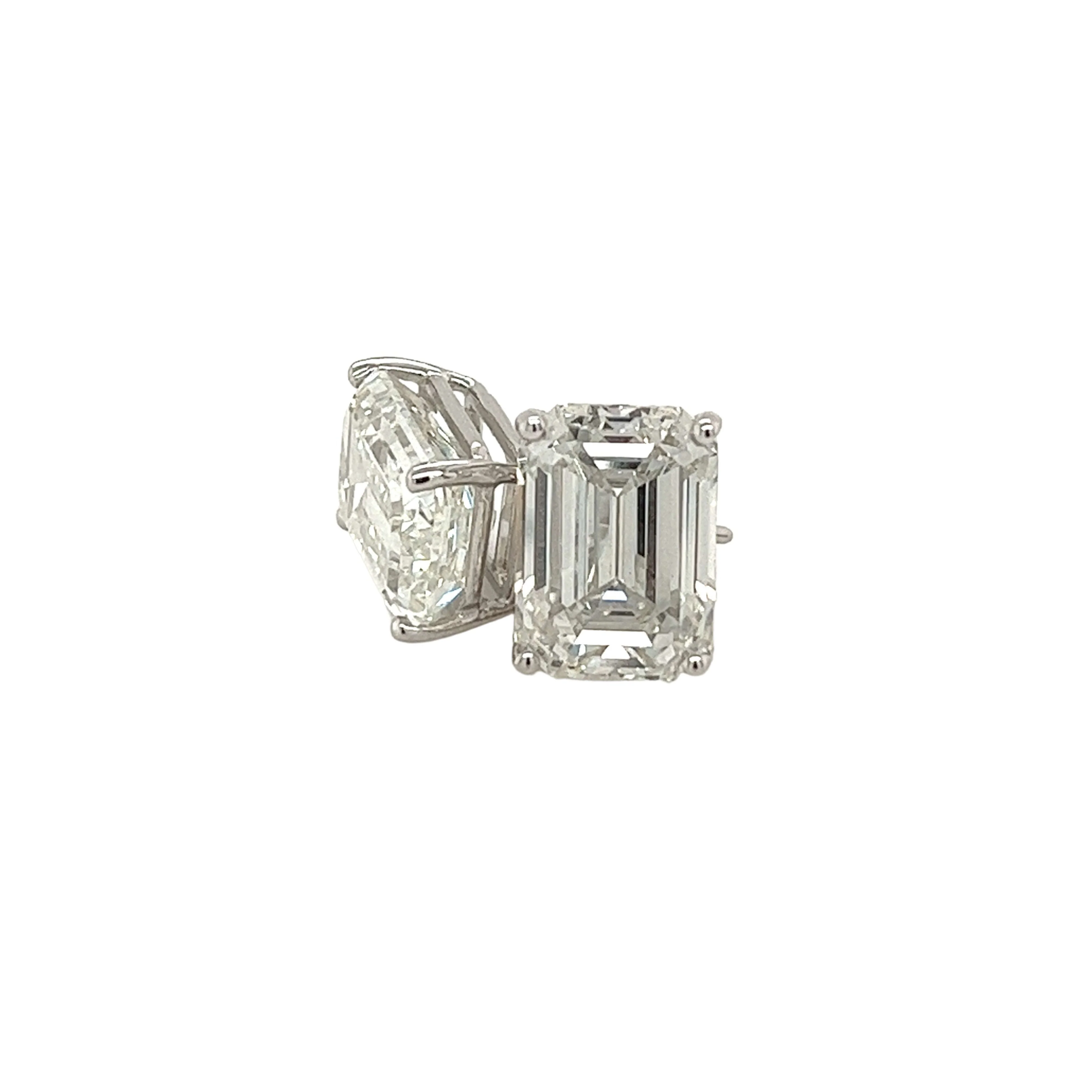 8 Carat TW Emerald Cut Lab Grown Diamond Stud Earrings | IGI Certified - Image 2