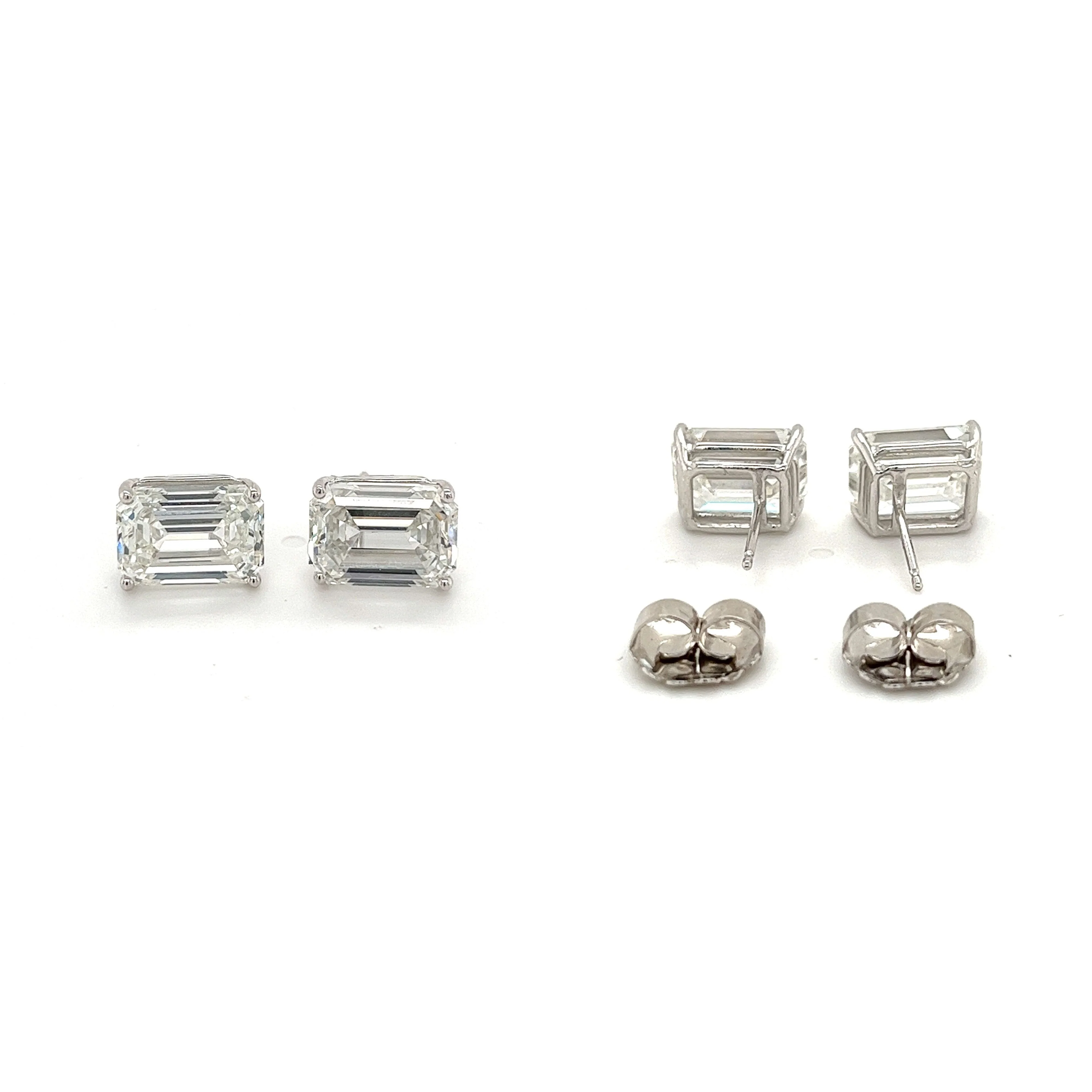 8 Carat TW Emerald Cut Lab Grown Diamond Stud Earrings | IGI Certified - Image 3