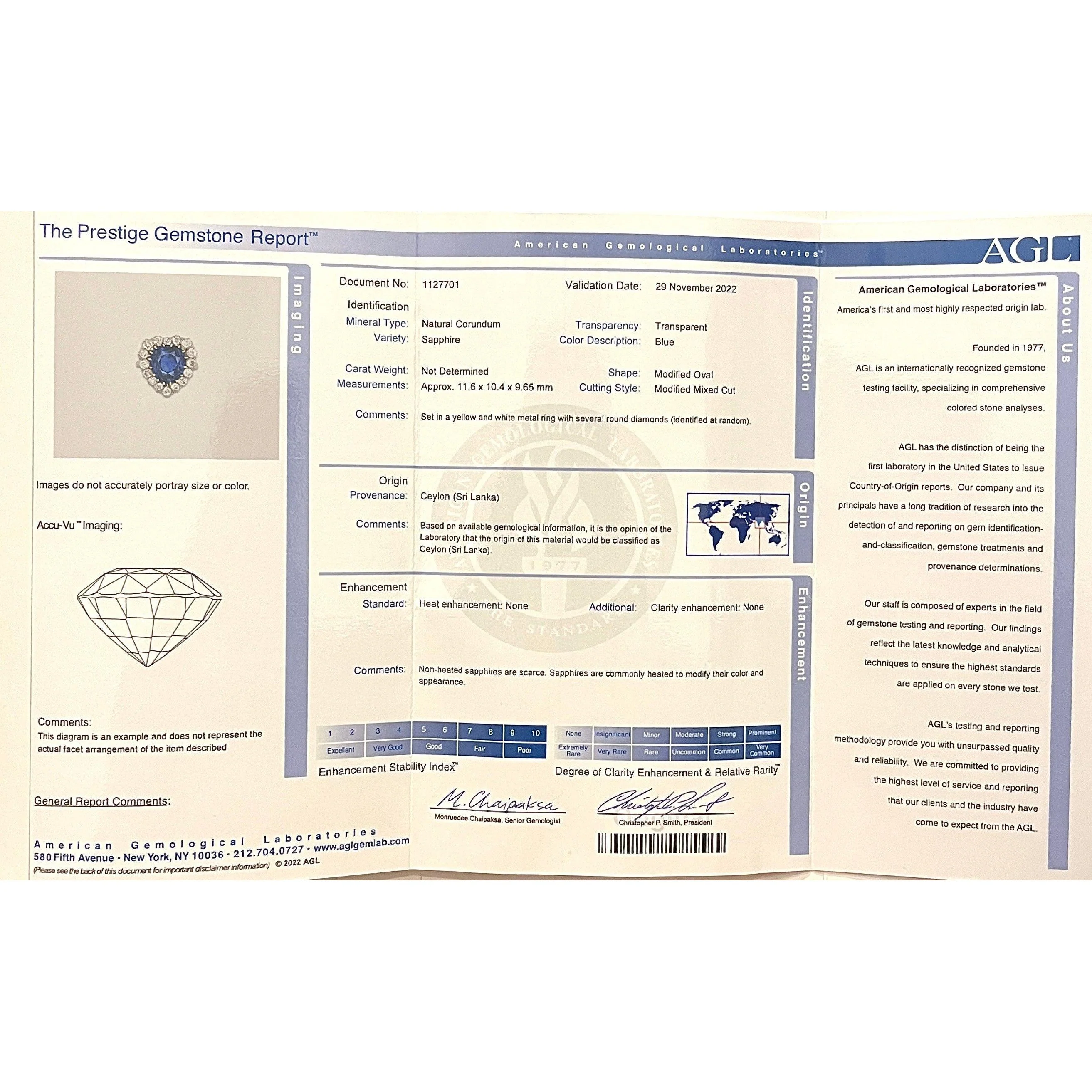 9 Carat No Heat Ceylon Blue Sapphire and Old Euro Cut Diamond Ring in 14K - Image 10