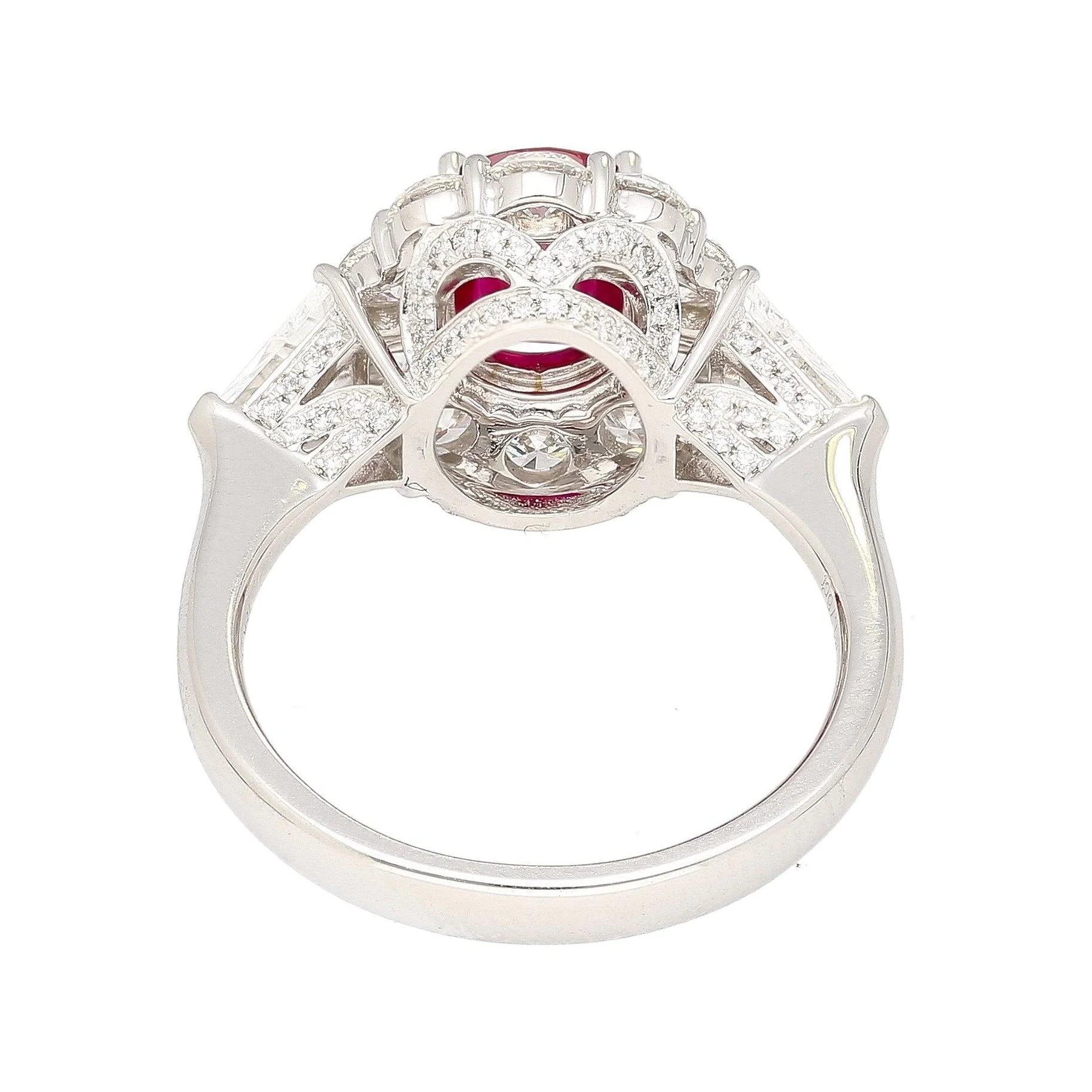 AGL Certified 1.76 Carat Burma Ruby Pigeon's Blood Red No Heat Classic Burma Ruby Ring - Image 5
