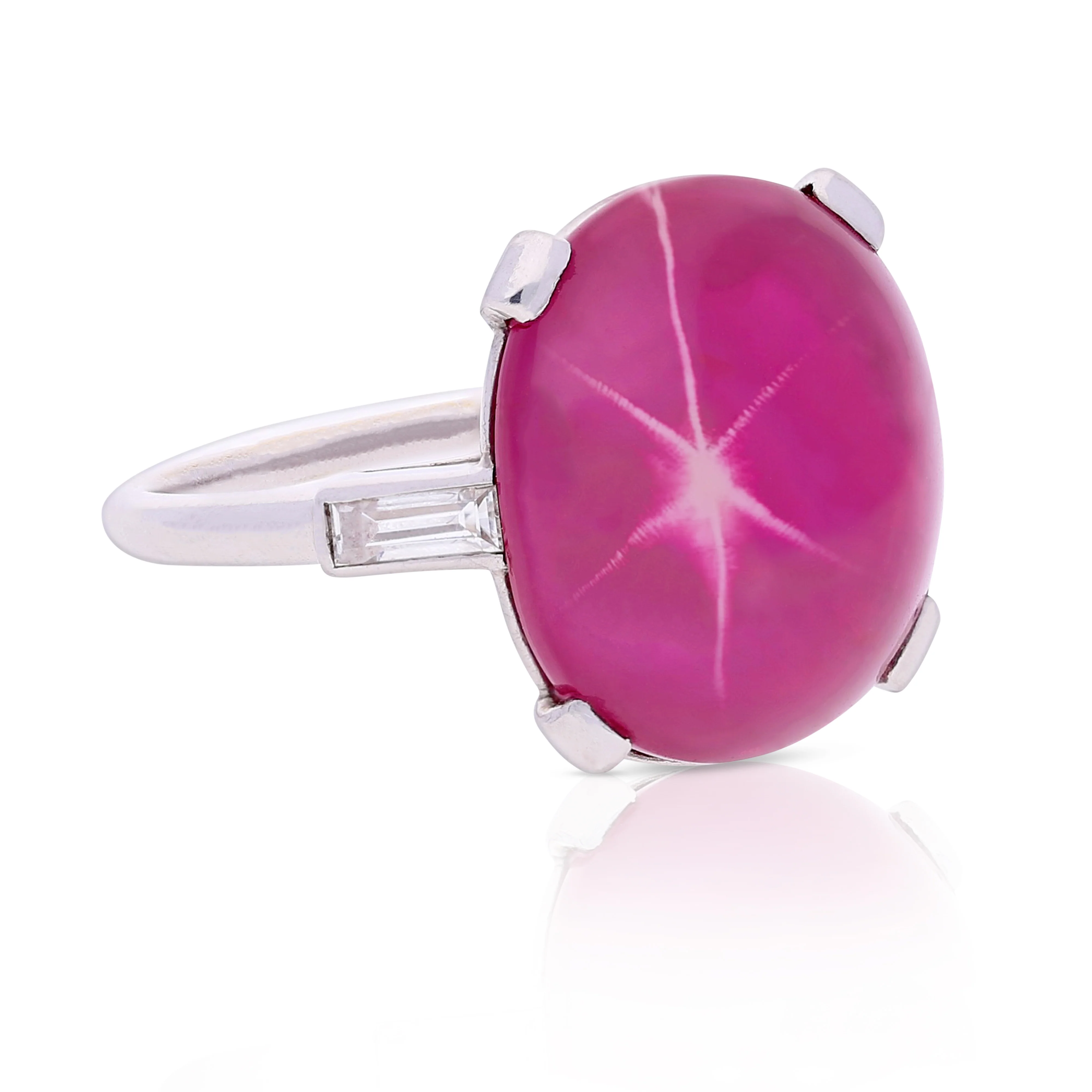 AGL Certified 10.88ct Burma Star Ruby Vintage Platinum Ring - Image 2