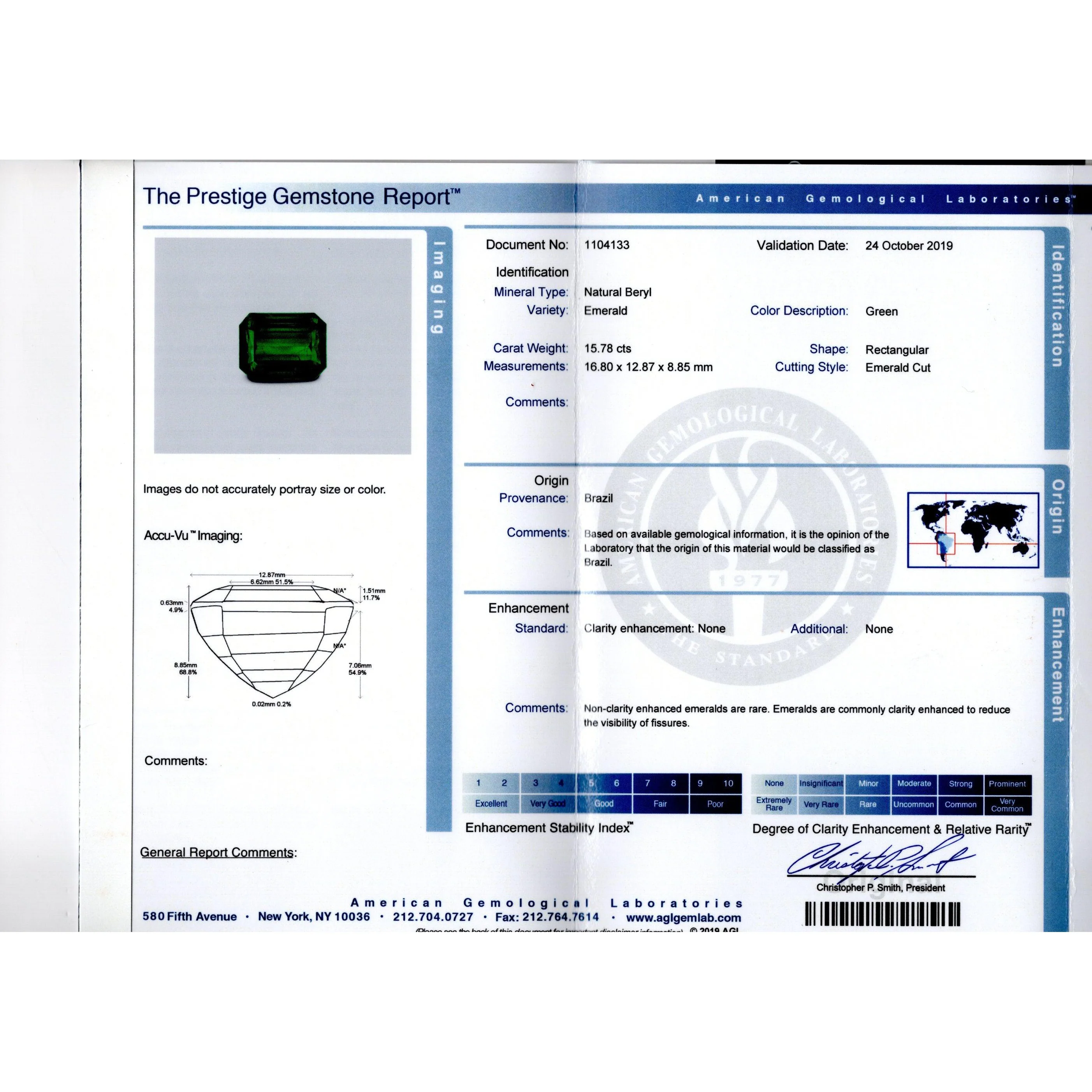 AGL Certified 15.78 Carat No Oil Emerald and Half Moon Cut Diamond Ring - Image 9