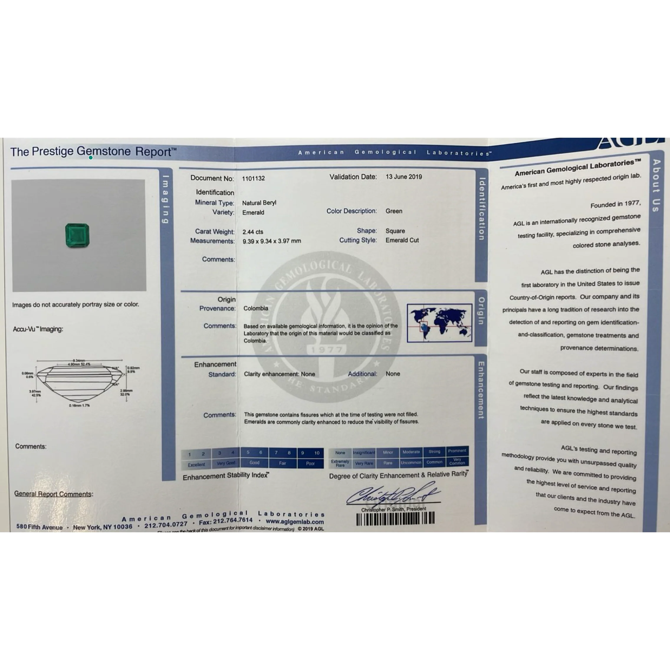 AGL Cert. 2.44 Carat No Oil Colombian Emerald & Trapezoid Diamond Ring - Image 14