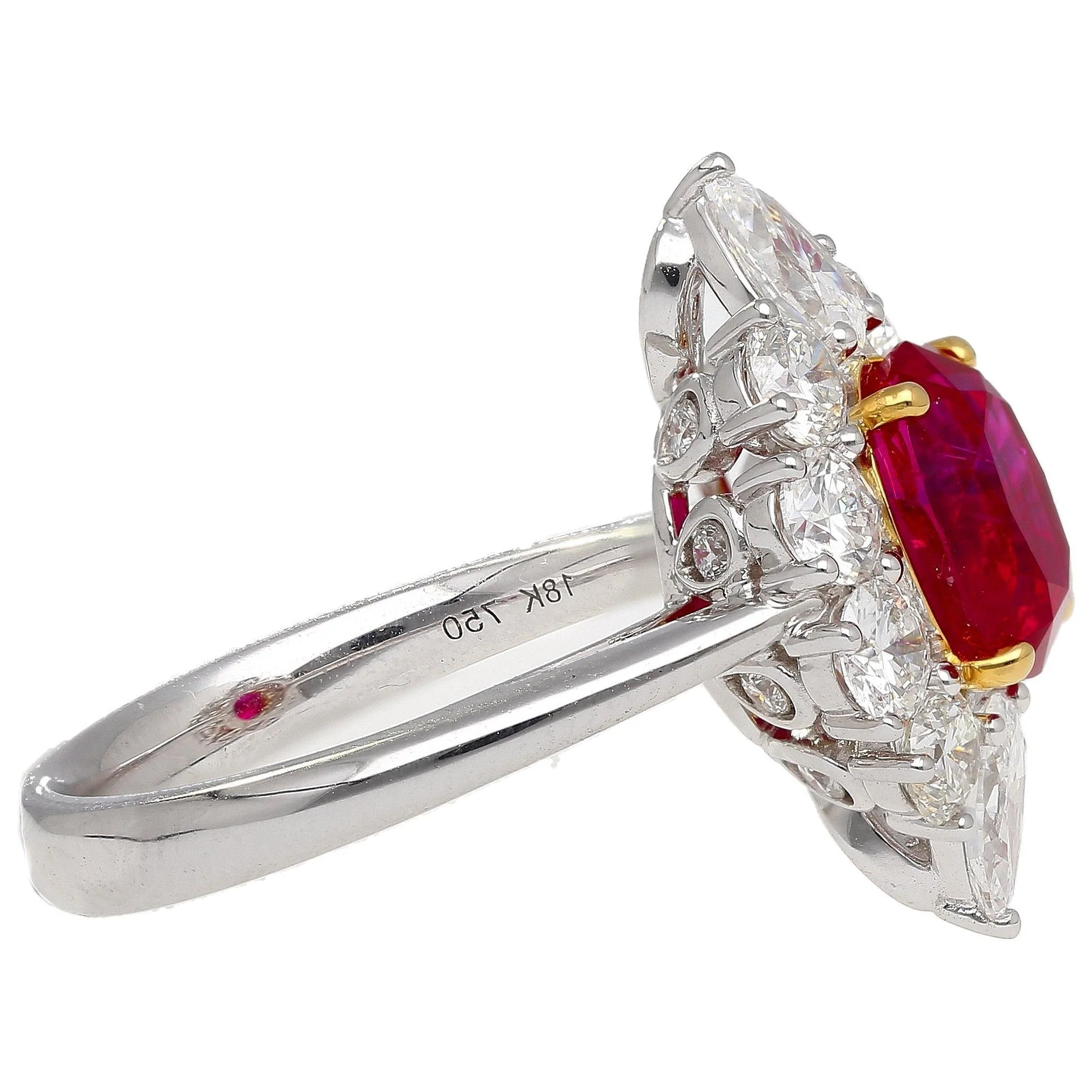 AGL Certified 3.04ct Pigeon Blood Ruby with Diamond Halo Ring - Image 5
