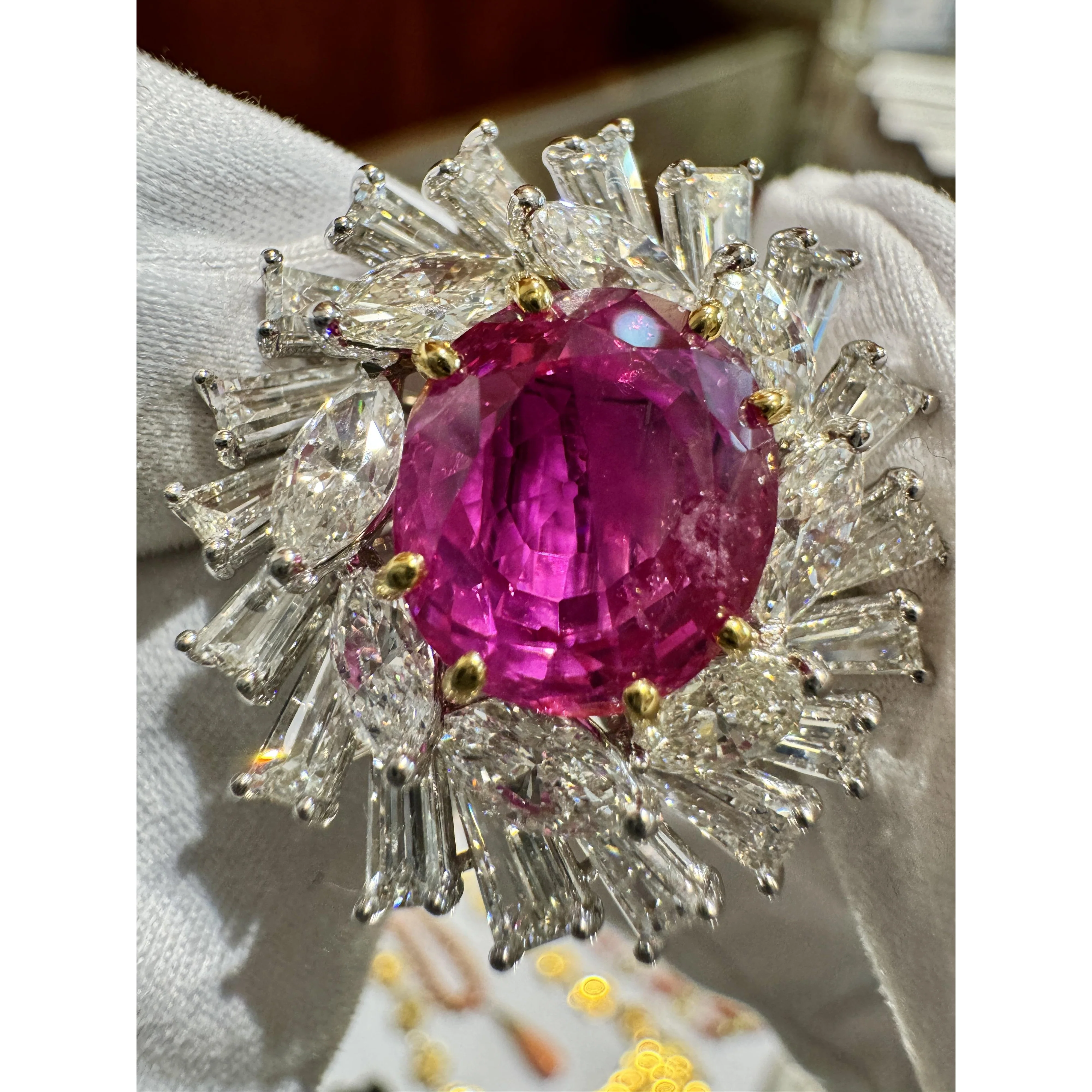 AGL Certified 9.55 Carat No Heat Burma Pink Sapphire Detachable Ring To Pendant - Image 10