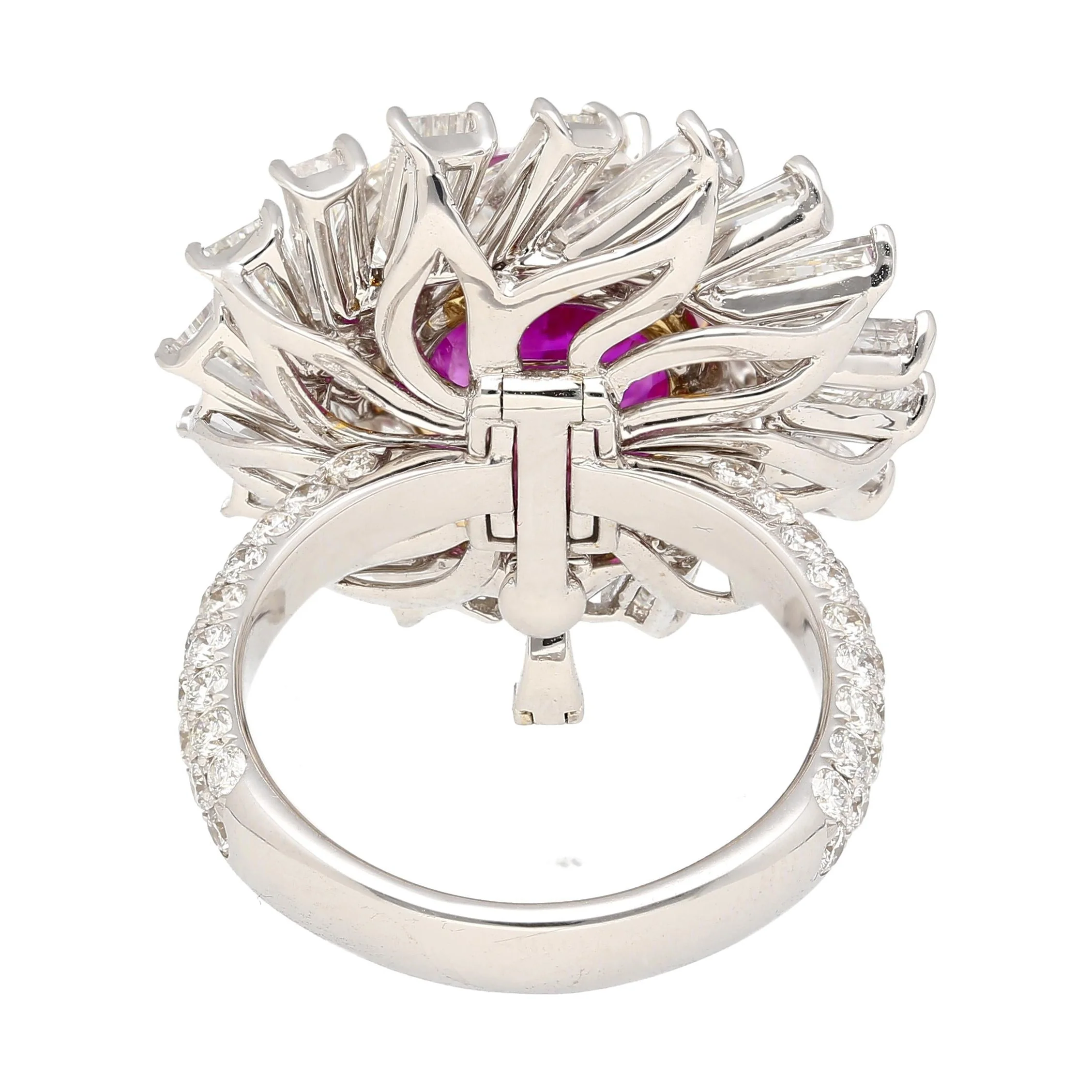 AGL Certified 9.55 Carat No Heat Burma Pink Sapphire Detachable Ring To Pendant - Image 12