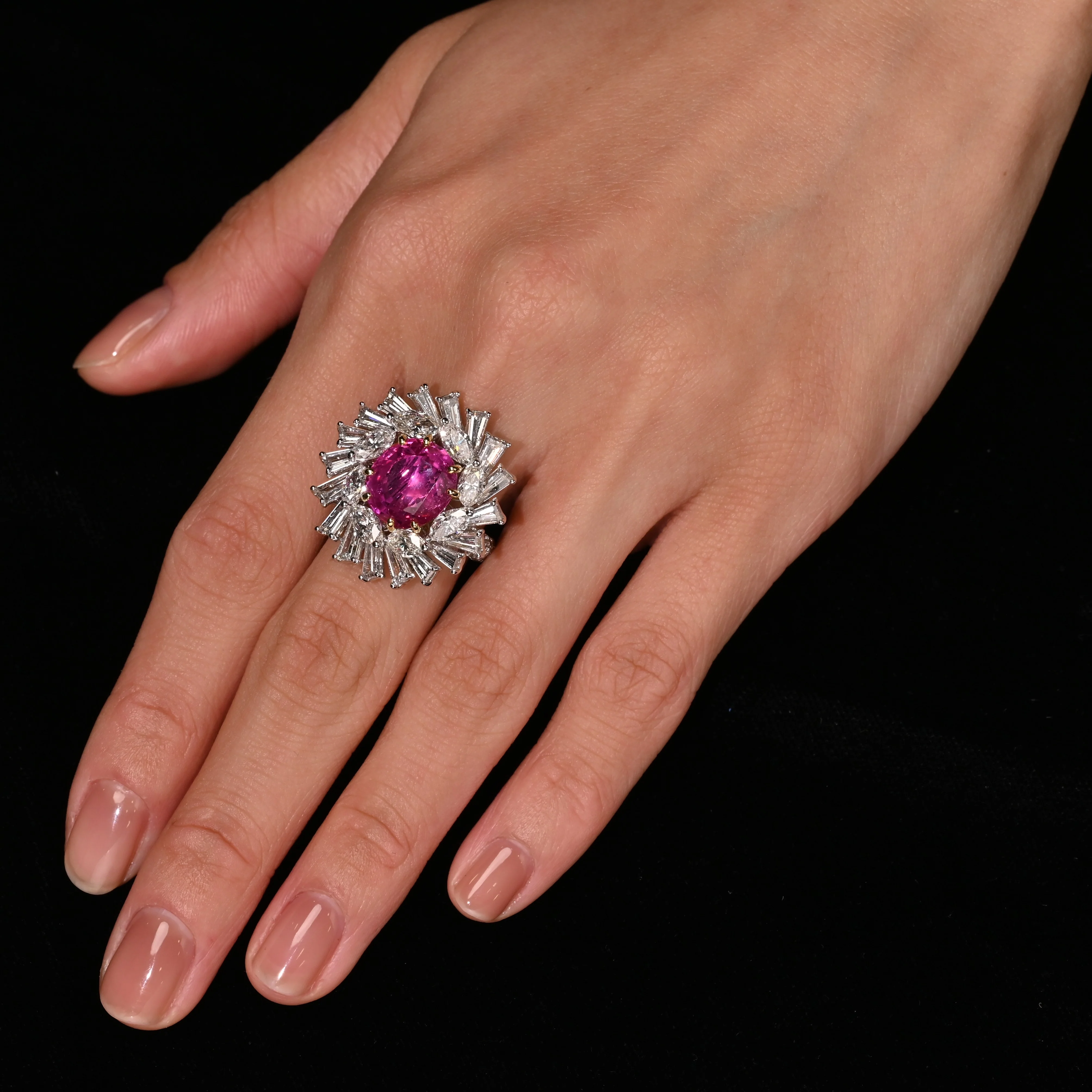 AGL Certified 9.55 Carat No Heat Burma Pink Sapphire Detachable Ring To Pendant - Image 3