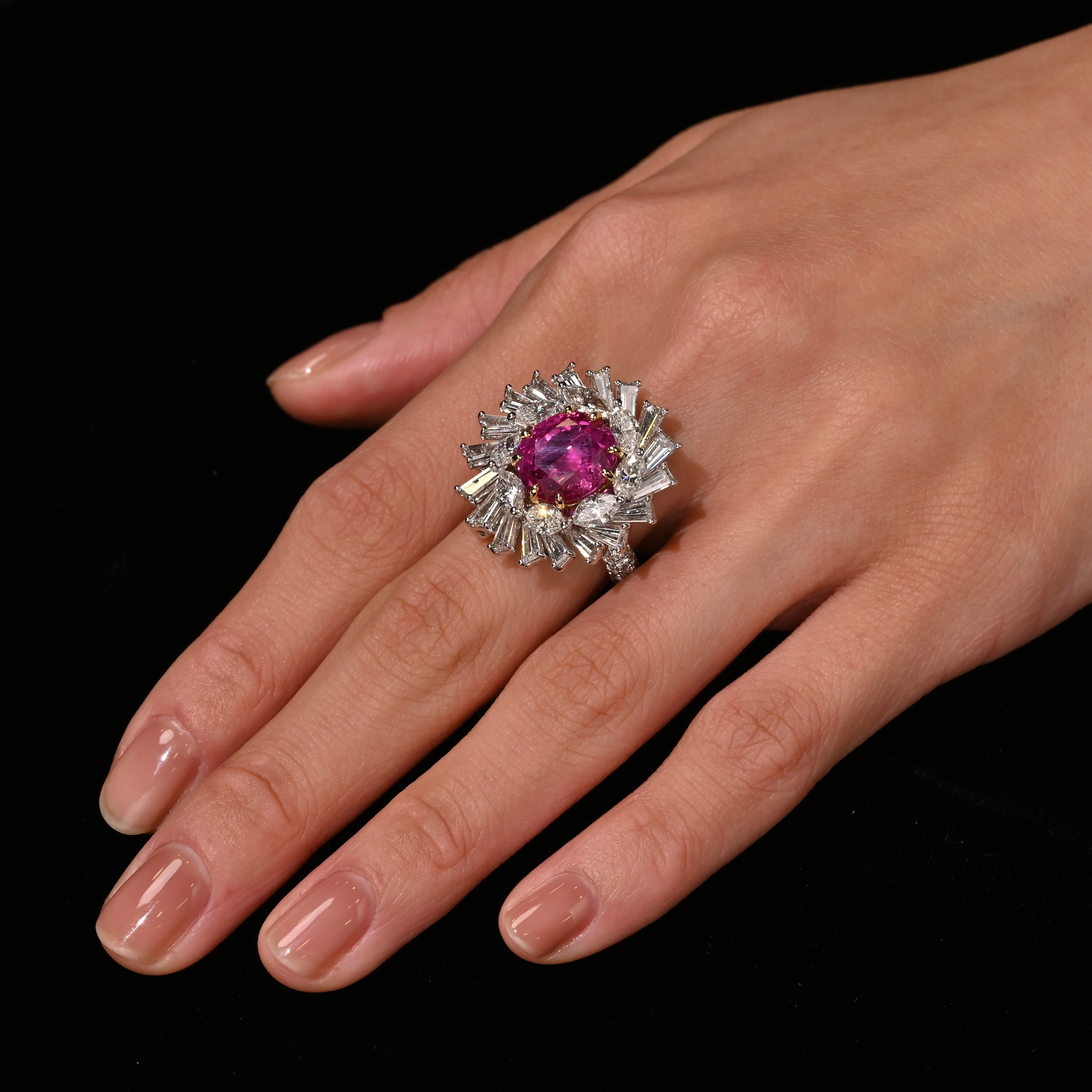 AGL Certified 9.55 Carat No Heat Burma Pink Sapphire Detachable Ring To Pendant - Image 4