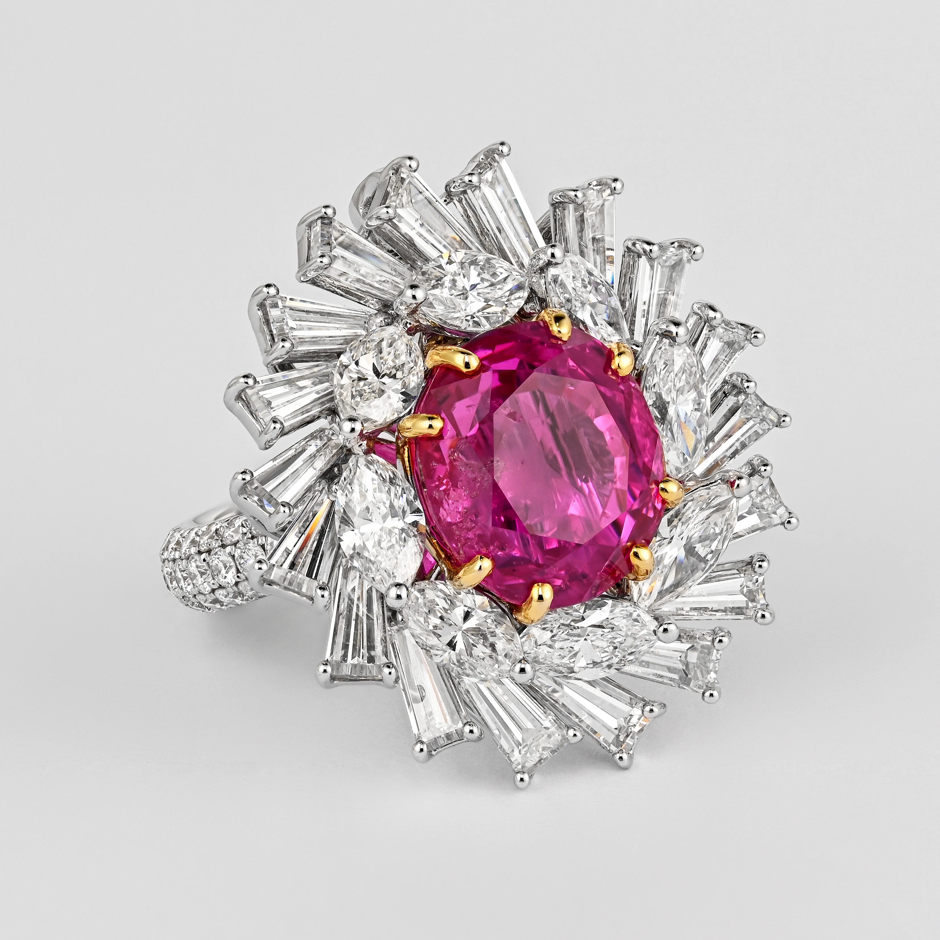 AGL Certified 9.55 Carat No Heat Burma Pink Sapphire Detachable Ring To Pendant - Image 6