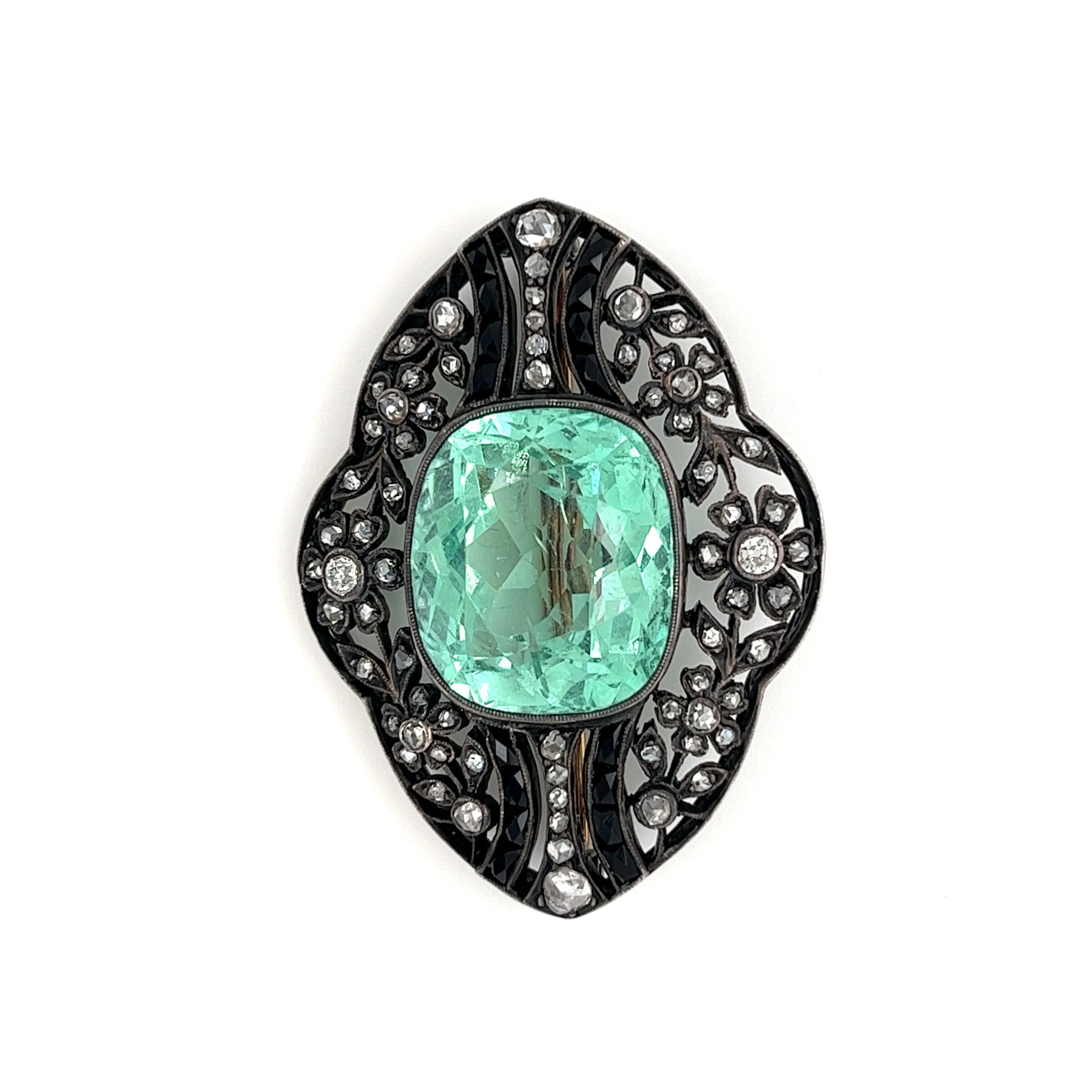 AGL Certified No Heat Ural Mountain Russian Beryl Pin in 14k - Image 3